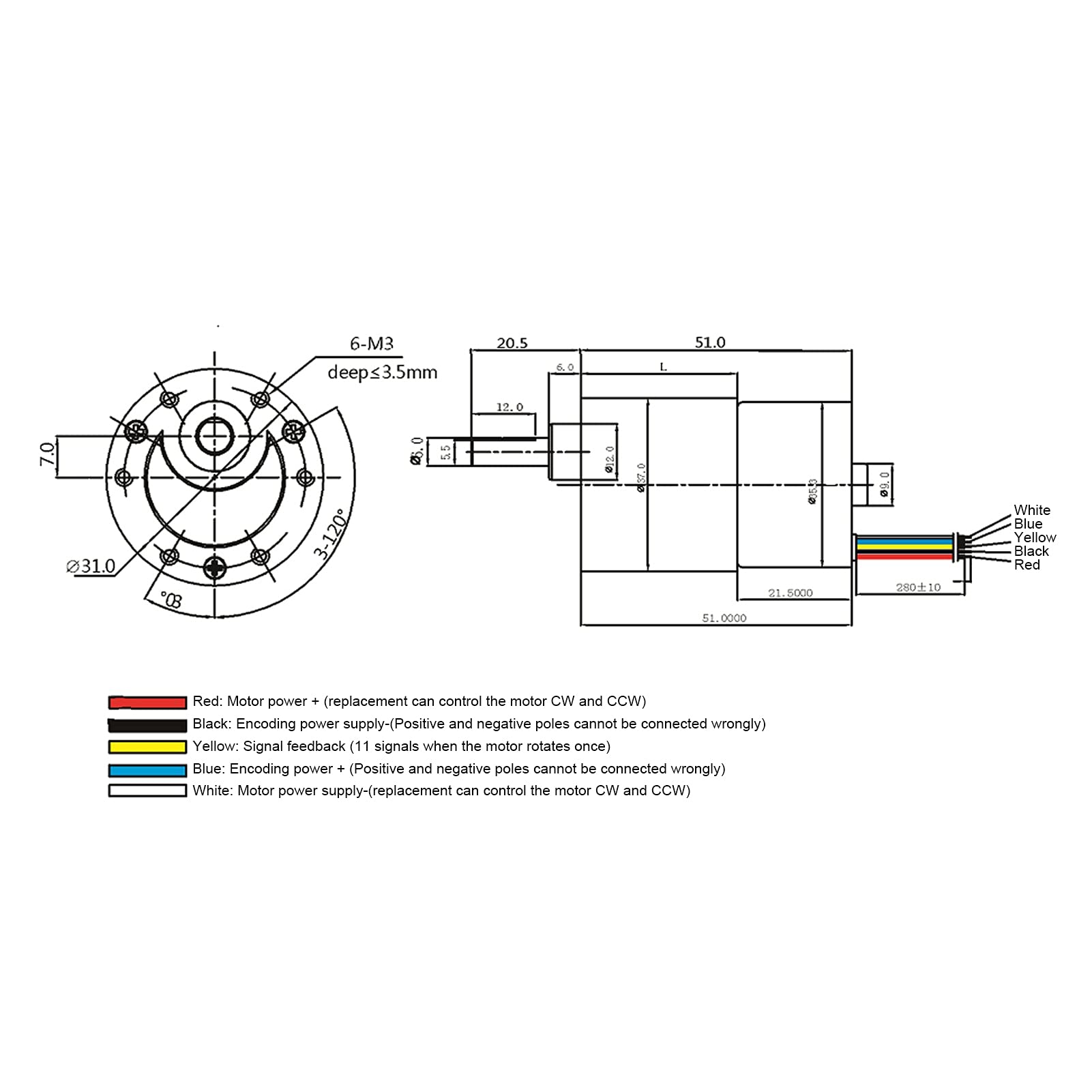 Bürstenloser Gleichstrom-Getriebemotor, Vollmetall-Getriebe
