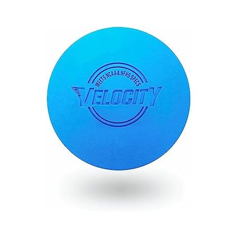 Velocity Massage Lacrosse Ball for Muscle Knots, Myofascial Release, Yoga & Trigger Point Therapy - Firm Rubber Scientifically Designed for Durability and Reliability - Light Blue, 1 Ball Cover