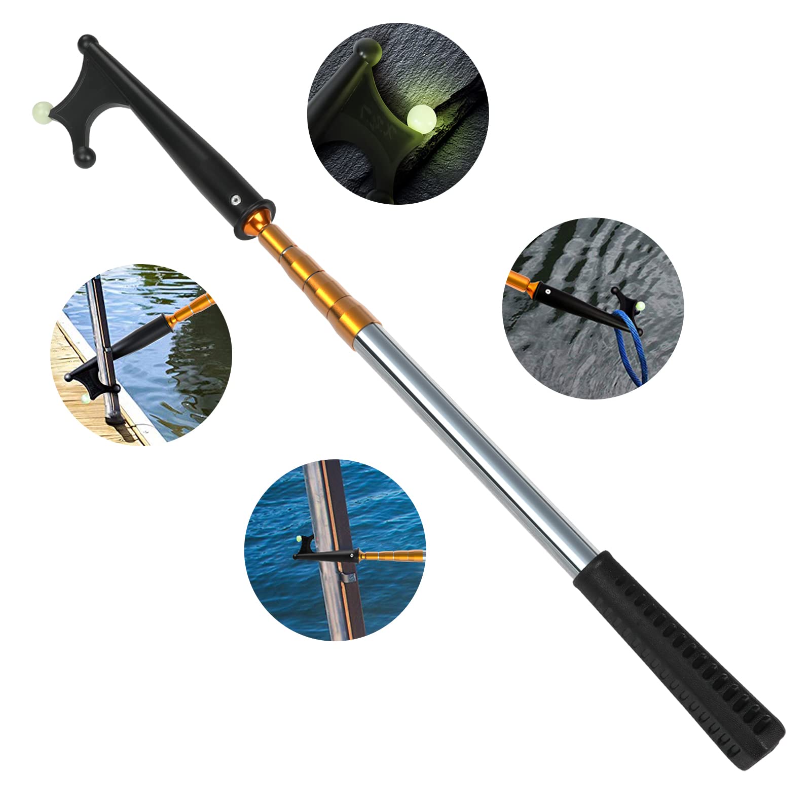Gancio Telescopico Per Barche KOMCLUB - In Fibra Di Vetro, Leggero, Con Testa Luminosa | Portatile E Resistente - Foto 11