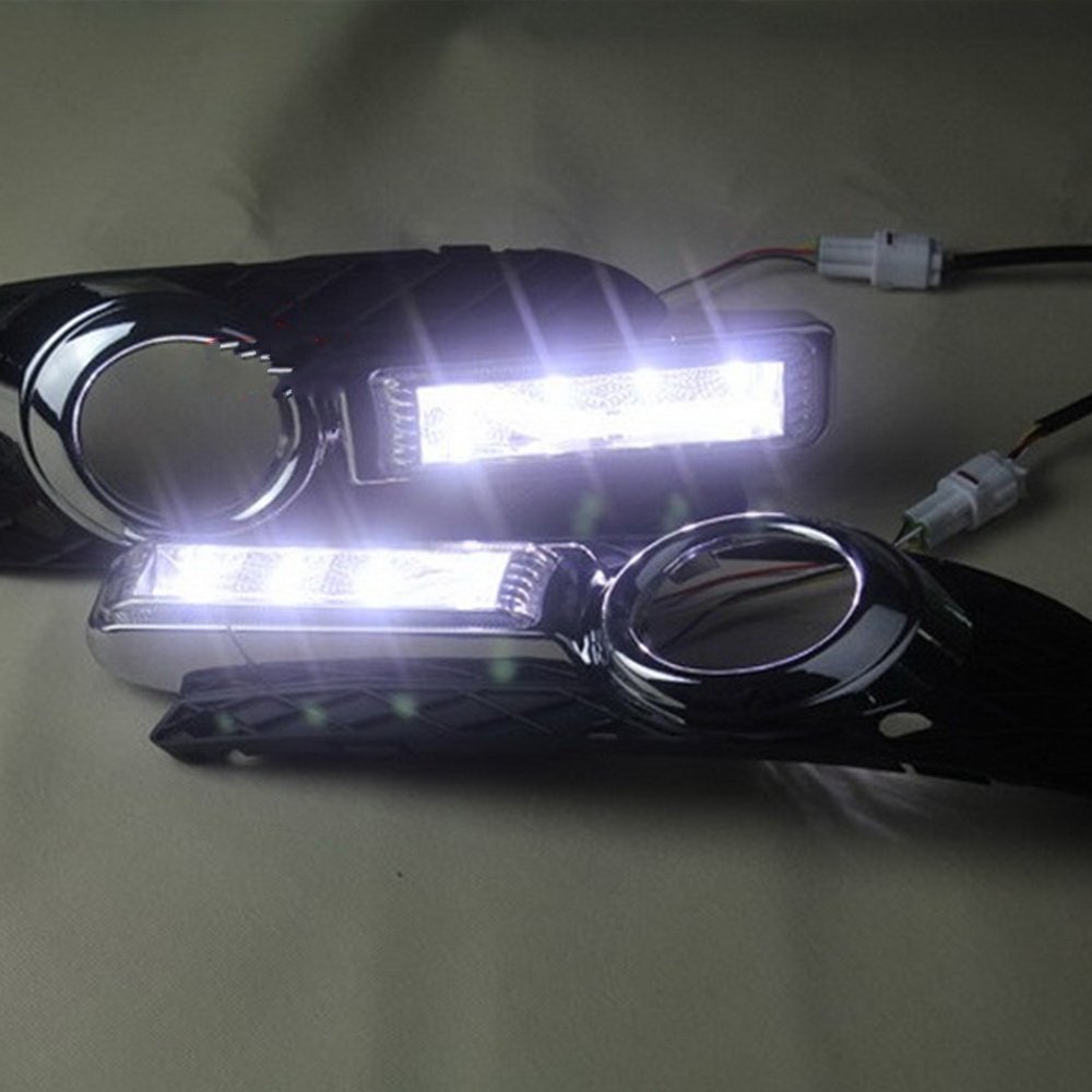 Luces diurnas LED DRL-M-Lancer-2008, 6000K Parachoques delantero LED DRL con guía de luz