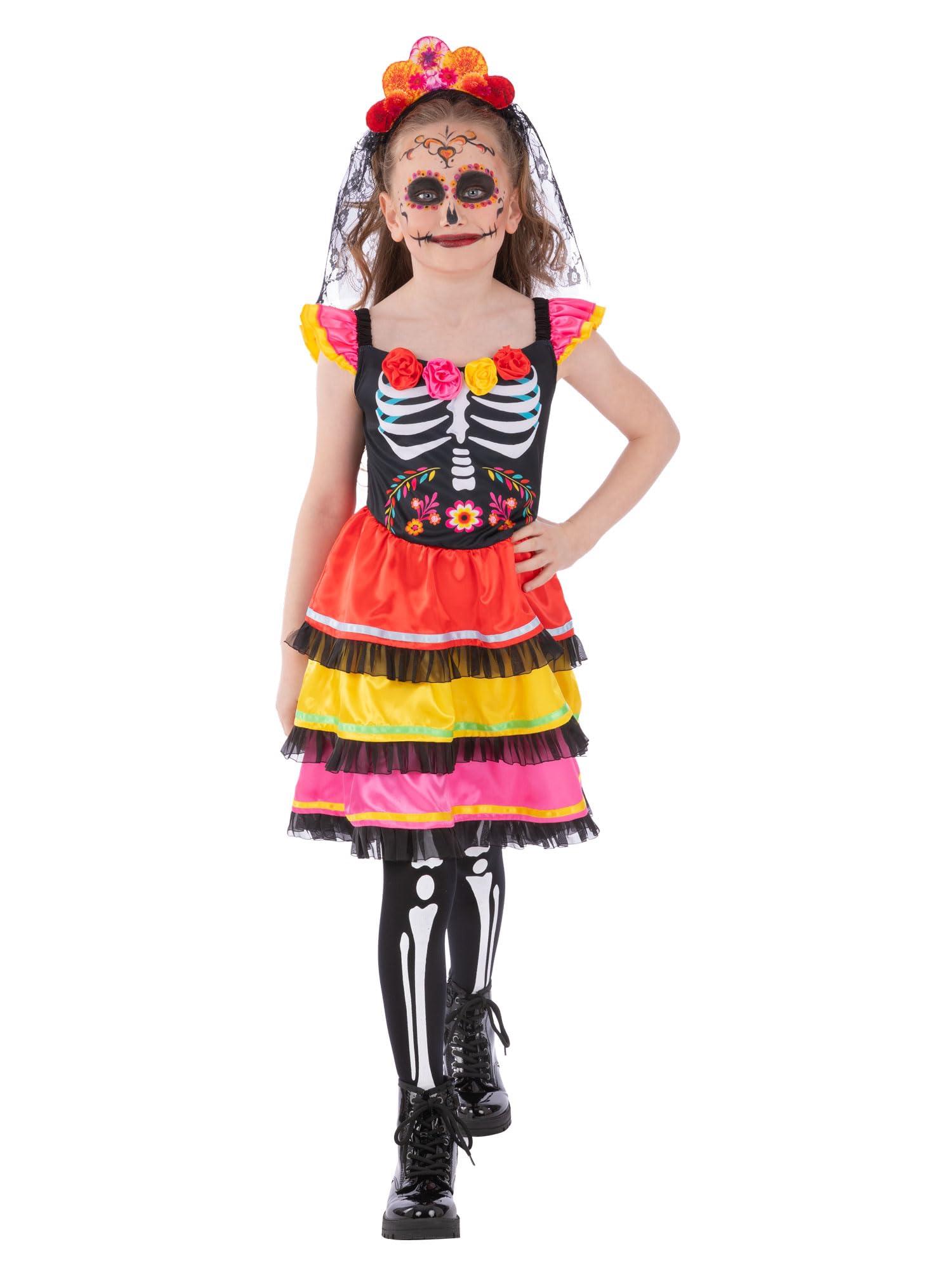 Smiffys Unisex Kids Girls Day Of The Dead Costume