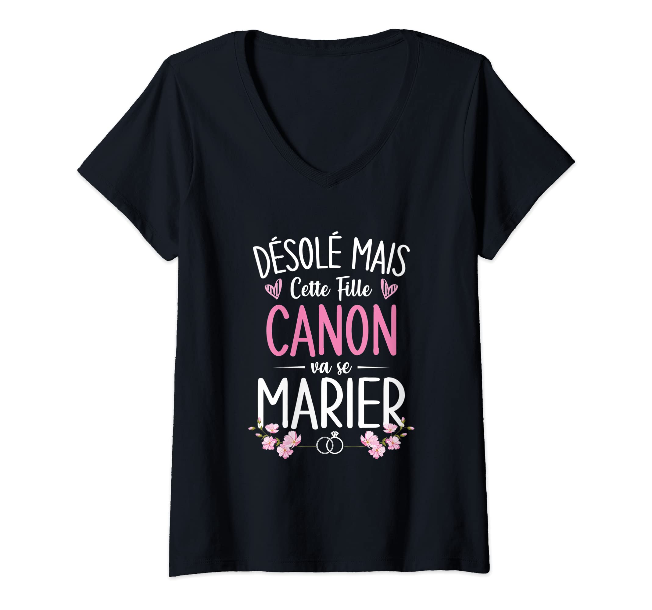 Femme Future Mariée Cadeau EVJF Fille Humour Drôle Fête Mariage T-Shirt avec Col en V