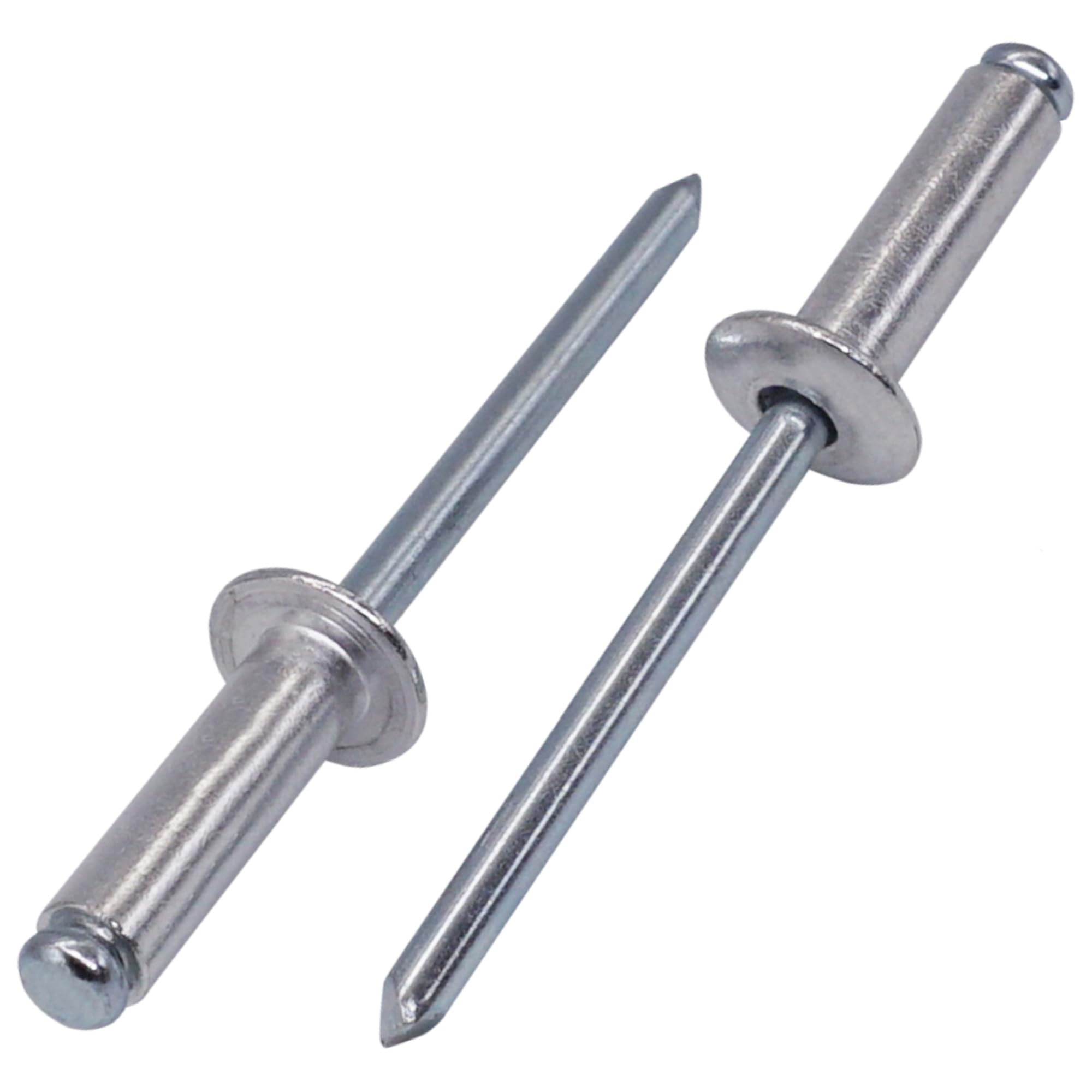 SKIR'CO (200 pcs) Aluminium Blind Rivets 5.0 x 16 mm, Steel Mandrel, Pop Rivets, Dome Head, DIN 7337 Rivets