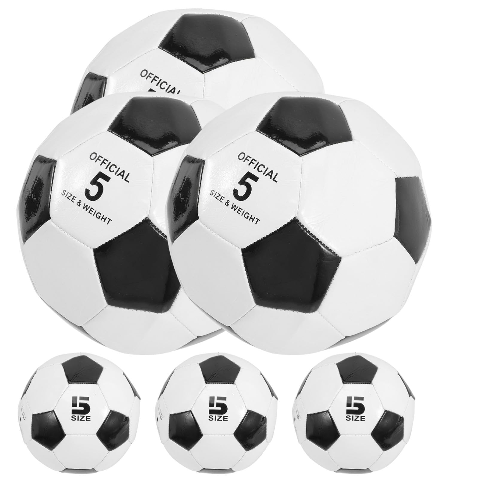 Healeved 6 Pezzi Pallone da Calcio in PVC, Resistente all'Usura, per Allenamento e Gioco nel Parco o Campo da Calcio, Misura 5