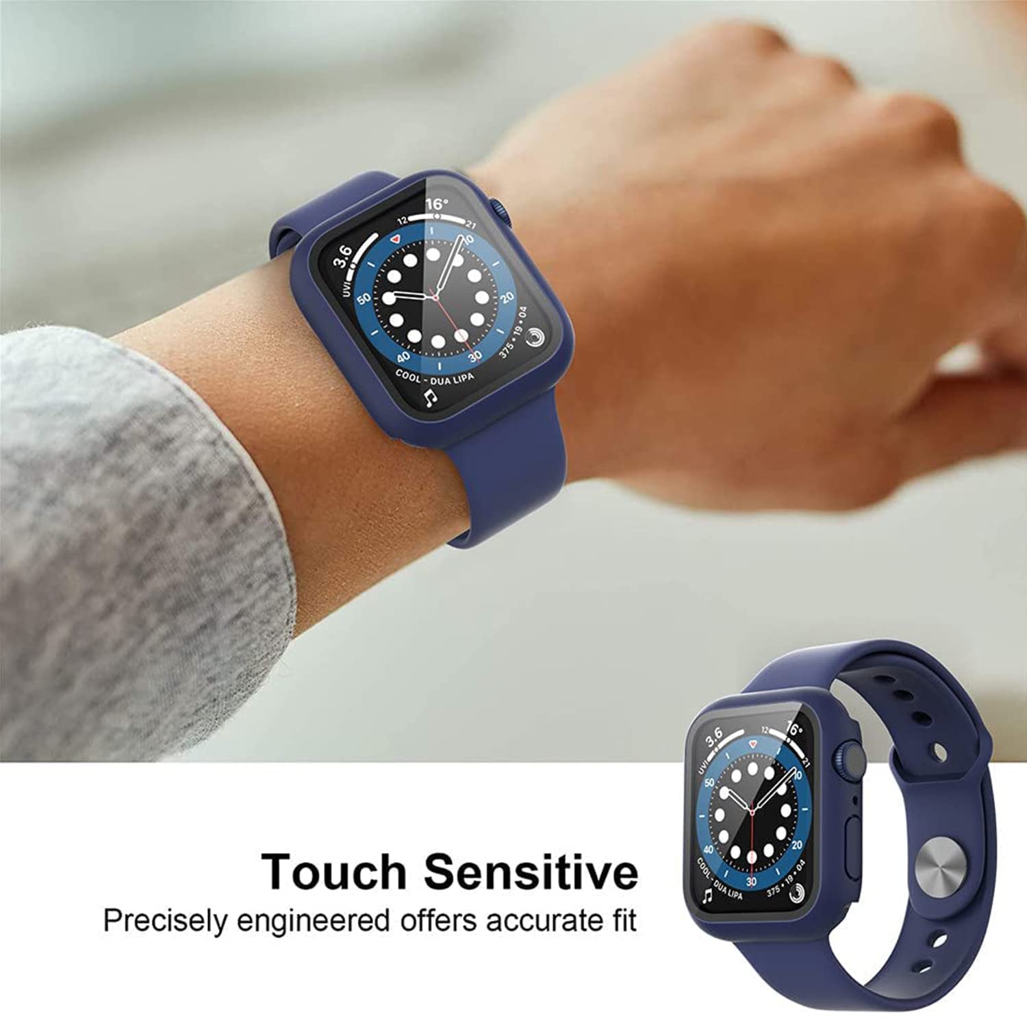 TINSOI Hard PC Case with Tempered Glass Screen Protector Compatible with Apple Watch Series 3 Series 2 Series 1 38mm