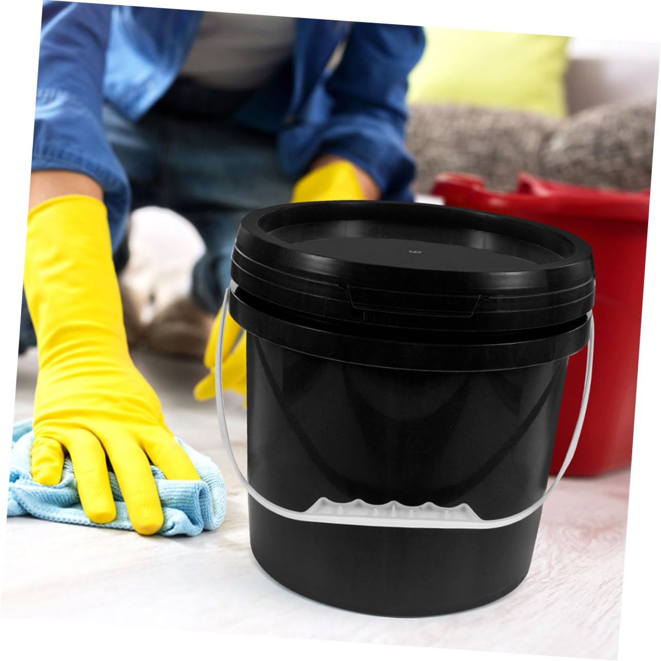 Operitacx Barril Sellado De Alimentaria Cubo con Tapa De Plástico Cubo De Pintura para Almacenamiento para Pinturas y Materiales De Arte