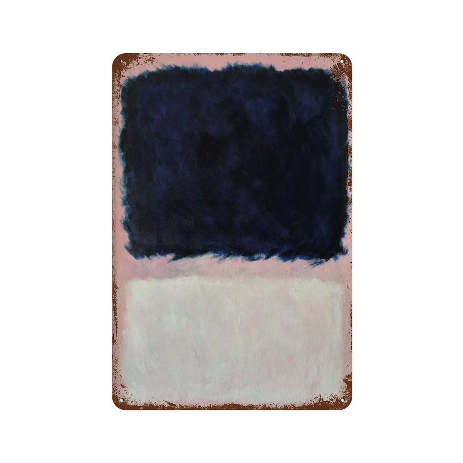 xiaoxiaoshen Mark Rothko Exhibition Pink And Blue Abstract Wall Decor Art Metal Tin Poster Modern Home Decor Art Home Bar Shop Decorations Vintage Sign 30x20cm