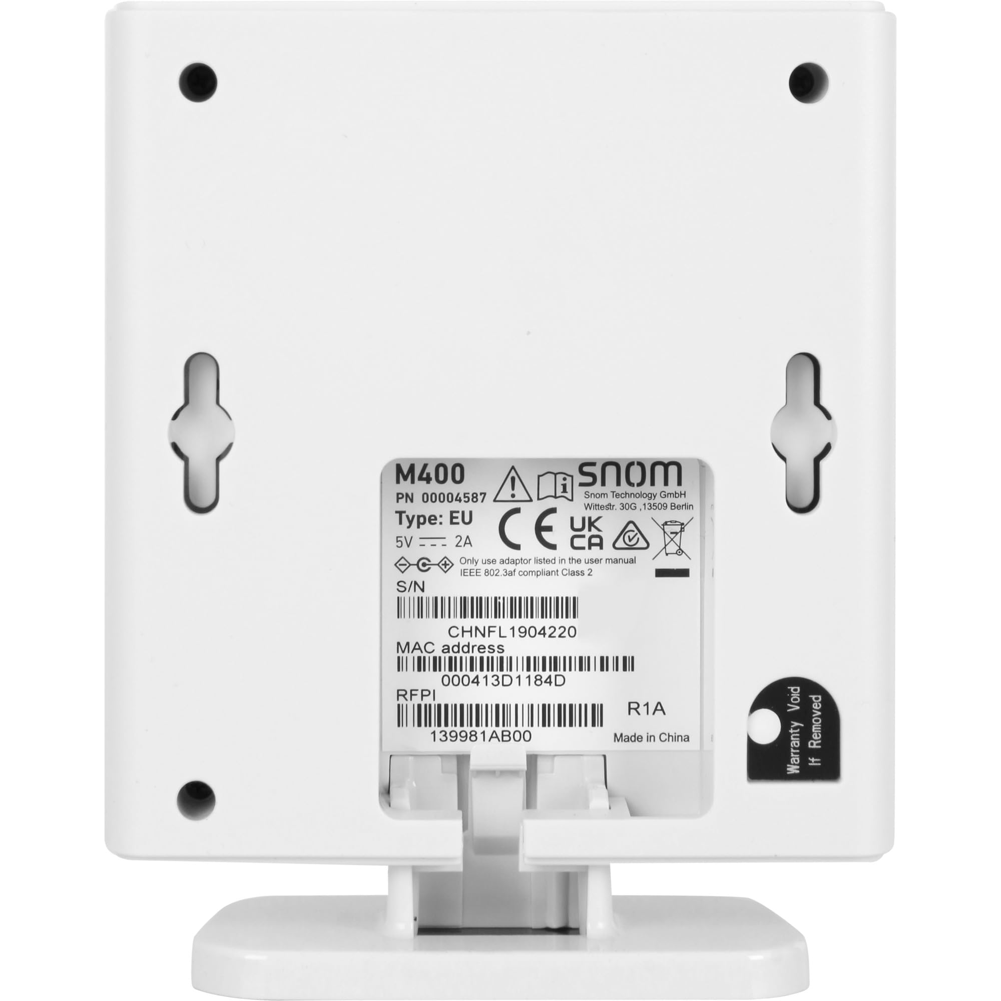 Snom M300 IP DECT single-cell-basisstation, tot 300 m tot 20 handsets, maximaal 5 gelijktijdige gesprekken per basisstation, het bereik van outdoor en tot 50 m binnen, Zwart, 00003986
