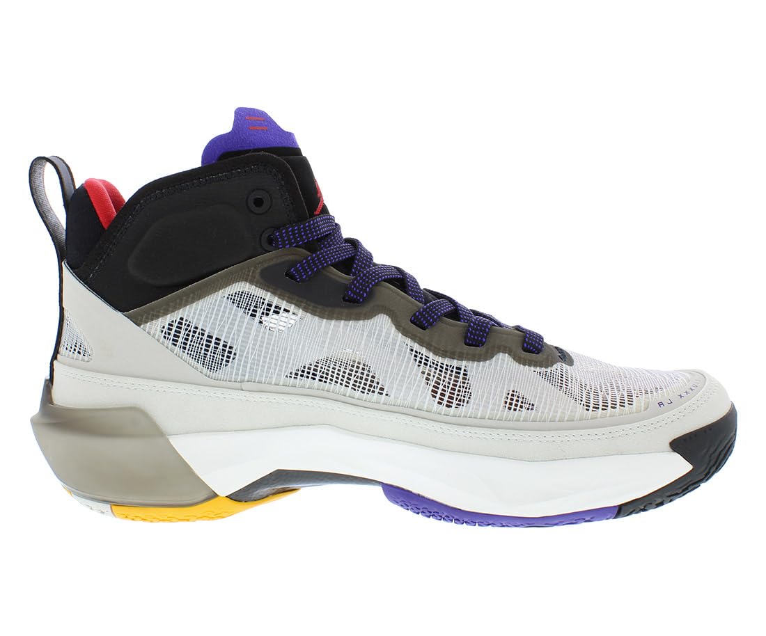 Nike Kid's Air Jordan XXXVII (GS) Basketball Shoe (Light Bone/Black/Dark Concord/Fire Red, us_Footwear_Size_System, Big_Kid, Men, Numeric, Medium, Numeric_7)