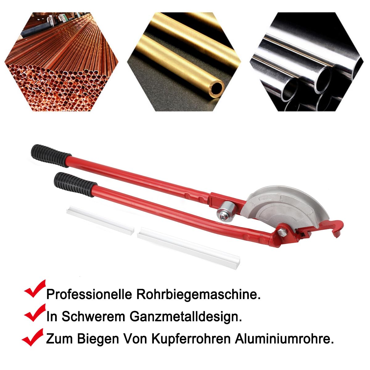 Piegatubi Manuale Professionale, per Tubi in Rame/Alluminio Usato nei sistemi di Condizionamento, Ventilazione, Riscaldamento, Cablaggio Elettronico