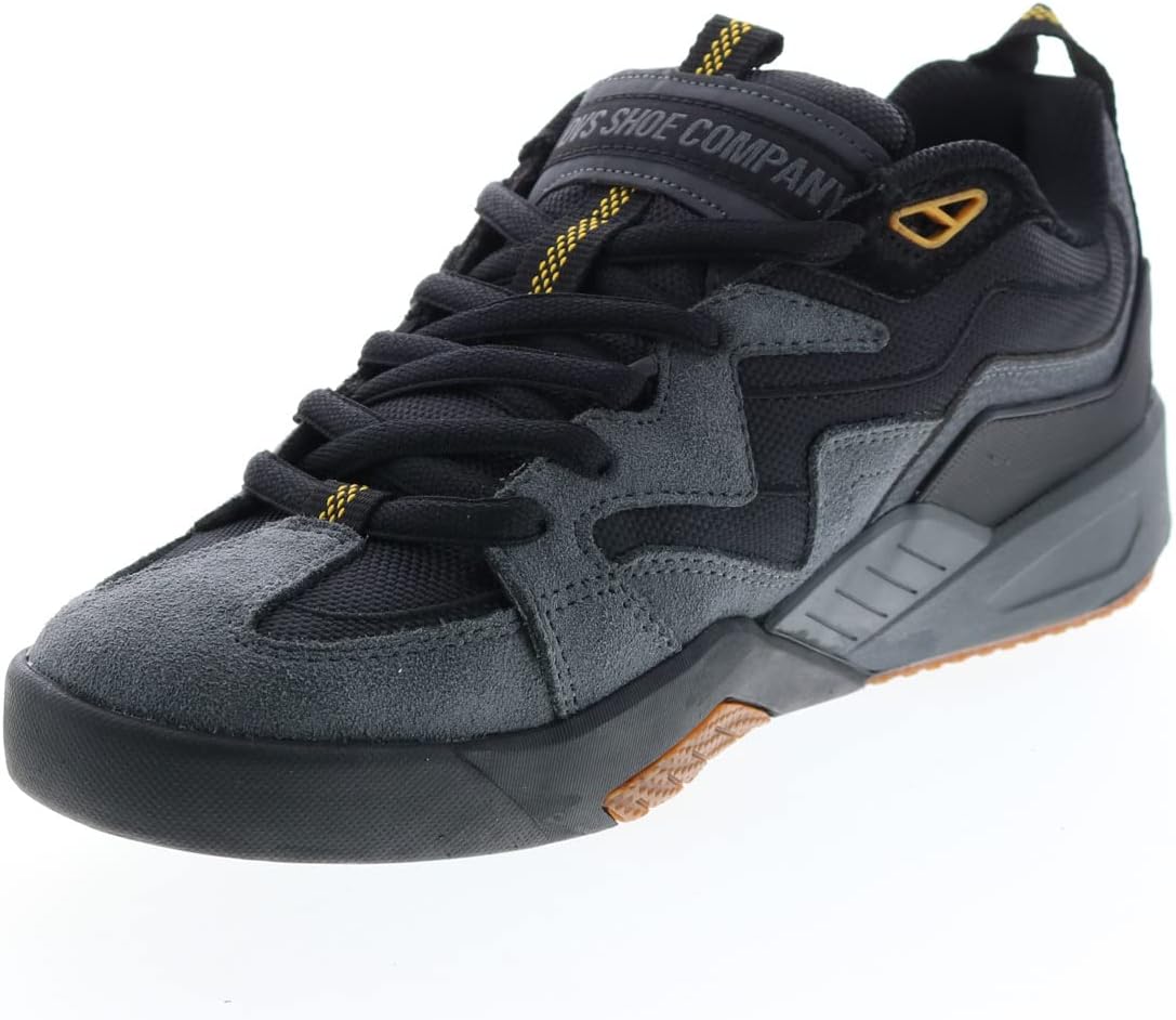 DVS Men's Devious Charcoal Black Goldenrod Low Top Sneaker Shoes 10.5
