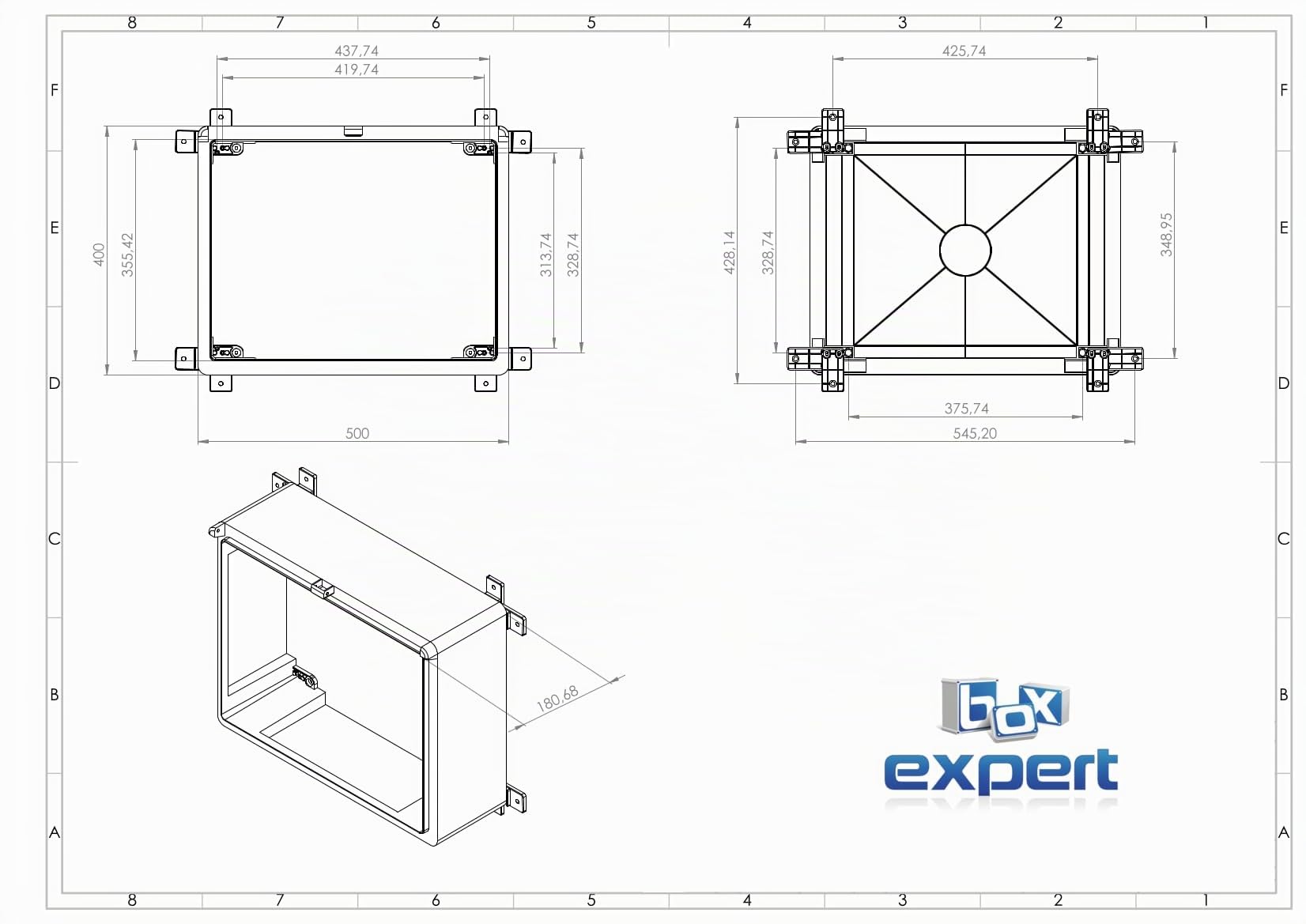 BOXEXPERT Custodia in plastica ABS, IP65, custodia a parete, custodia vuota, 500x400x180mm, nero, custodia serie Fleet