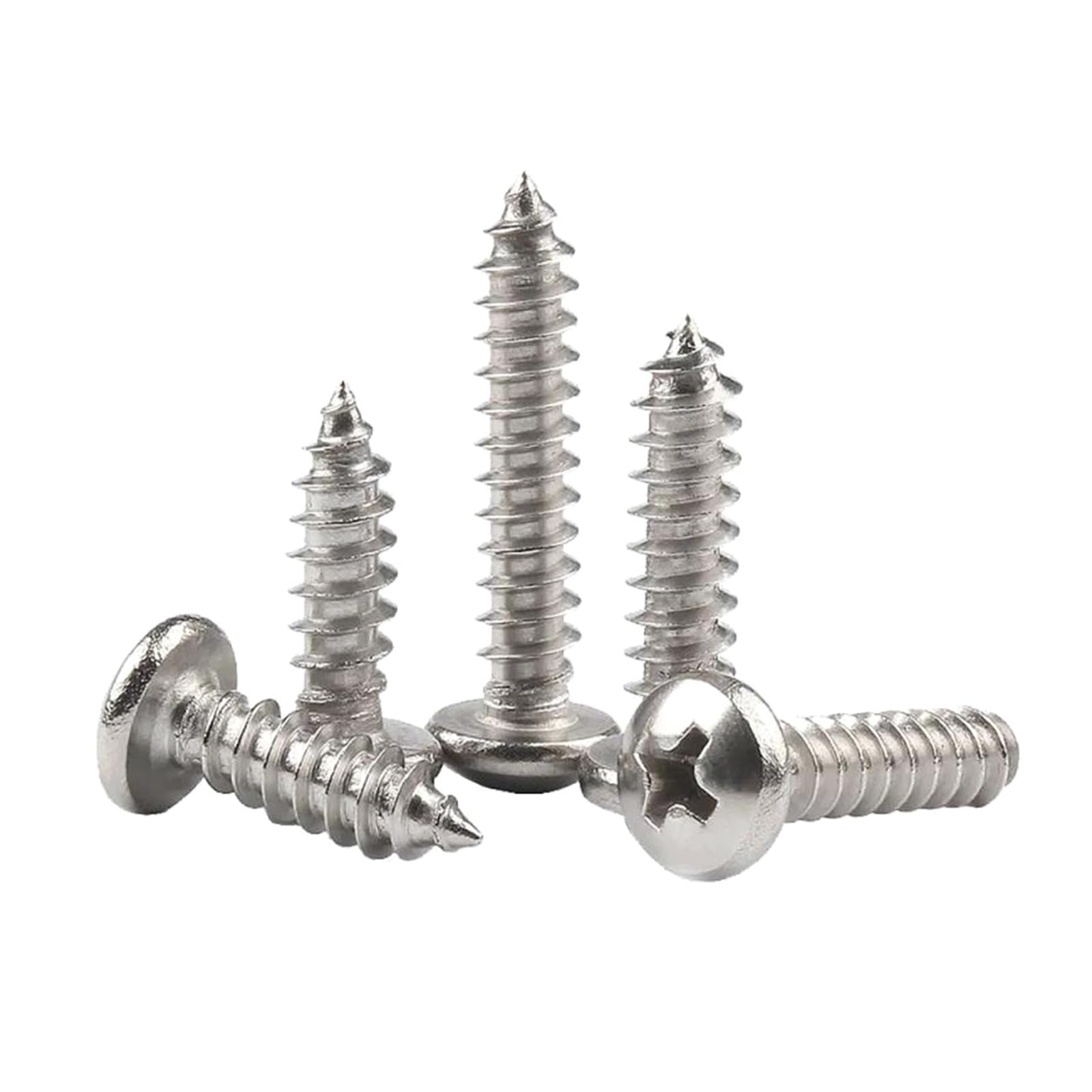 Tornillos autorroscantes 10 tornillos autorroscantes for madera de acero inoxidable con cabeza redonda y ranura en , M1/M1.2/M1.4/M1.5/M1.6/M1.7/M1.8/M2/M2.2/M2.3/M2.5/M2.6, M2.2 x 8 mm(M1.7x10mm)