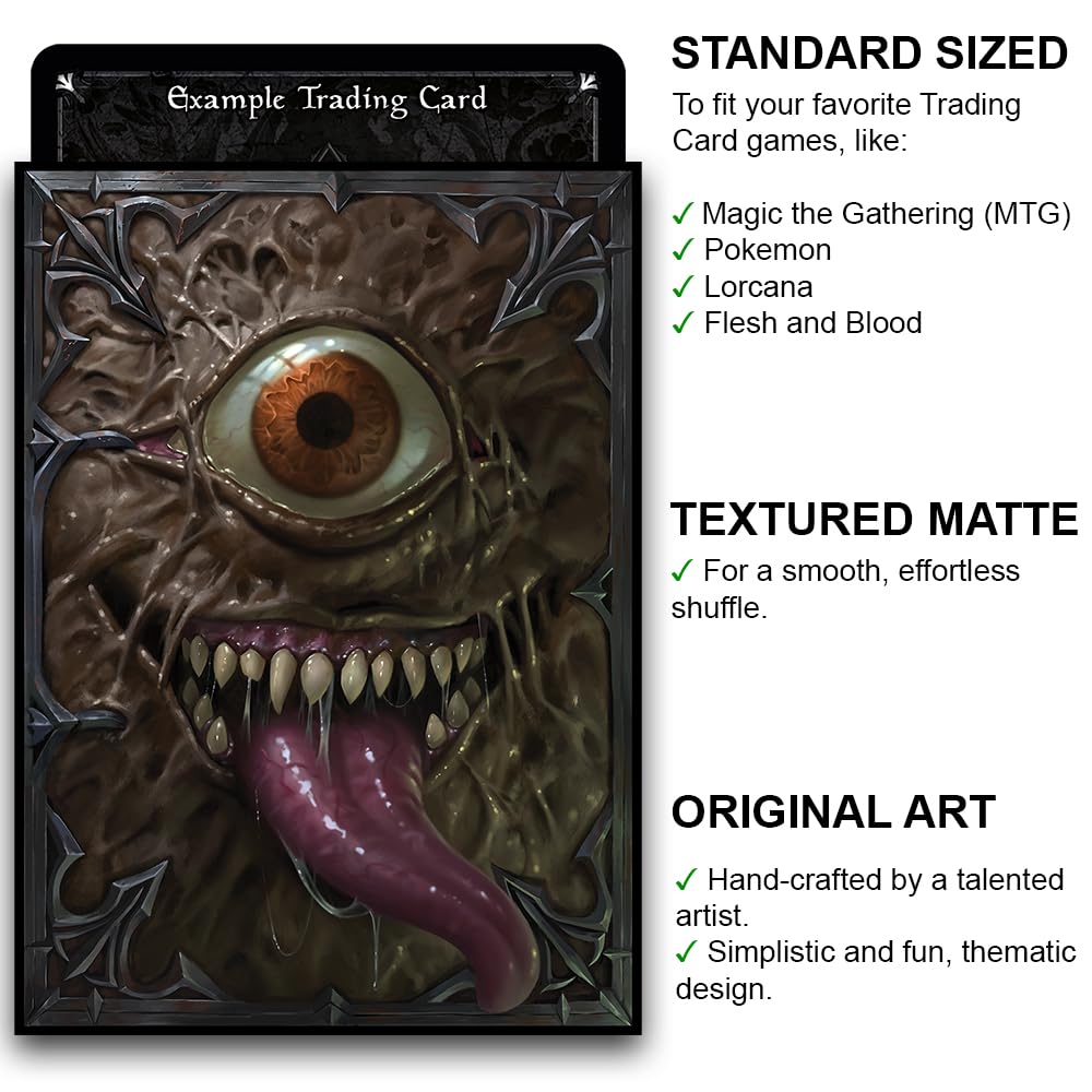 Fantasy North - Book of Fiends - Spell Book Series I - 100 Textured Matte TCG Card Sleeves - Fits Magic MTG Commander Pokemon and Other Card Games - Playing Card Sleeves