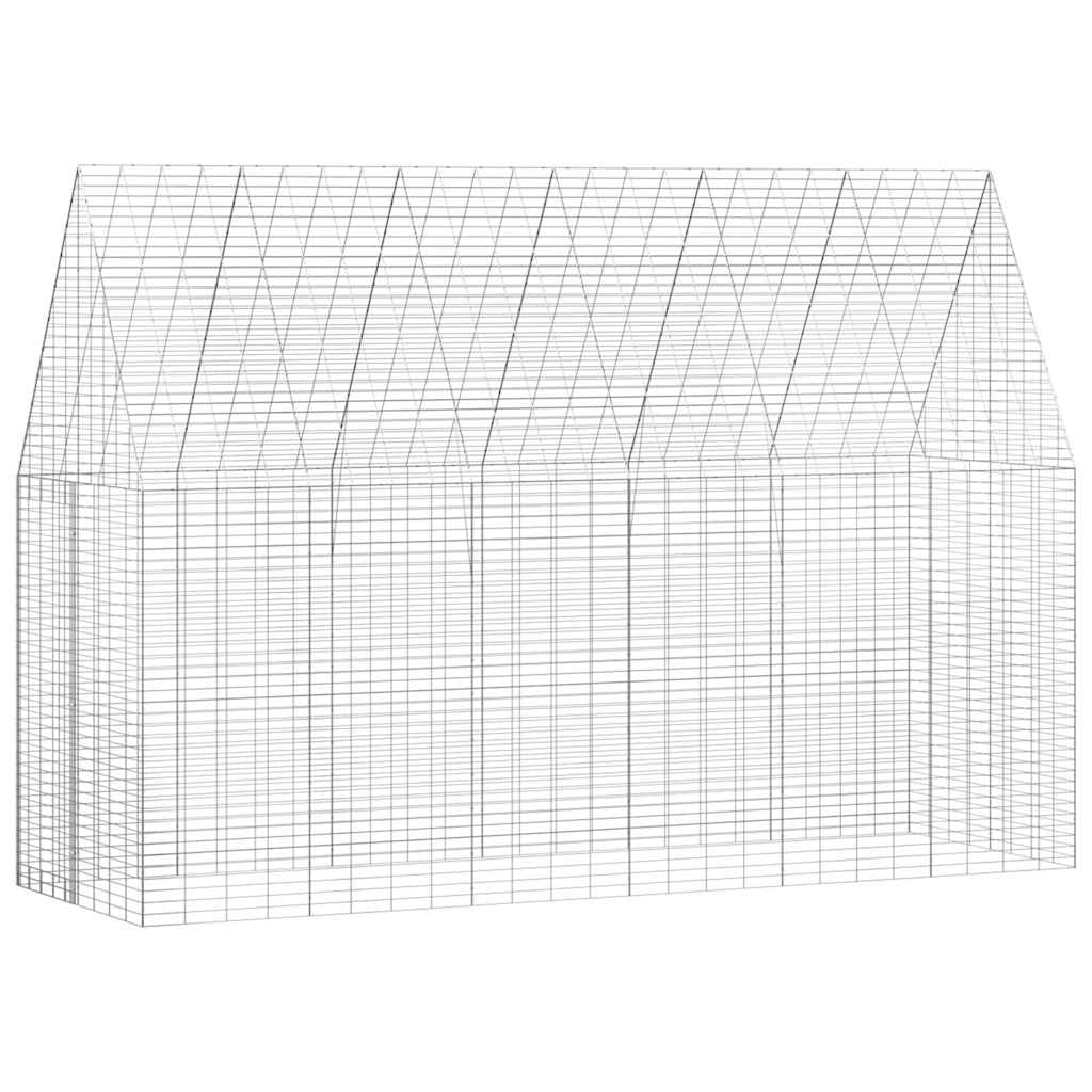 Recinzione per cavia argentata, habitat esterno per coniglio in acciaio zincato, gabbia spaziosa 300 x 100 x 210 cm, con vano portaoggetti e ante di accesso, ideale per giardino