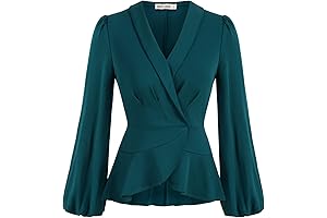 Elegant Long Sleeve Wrap Top: Sophisticated Style for Women