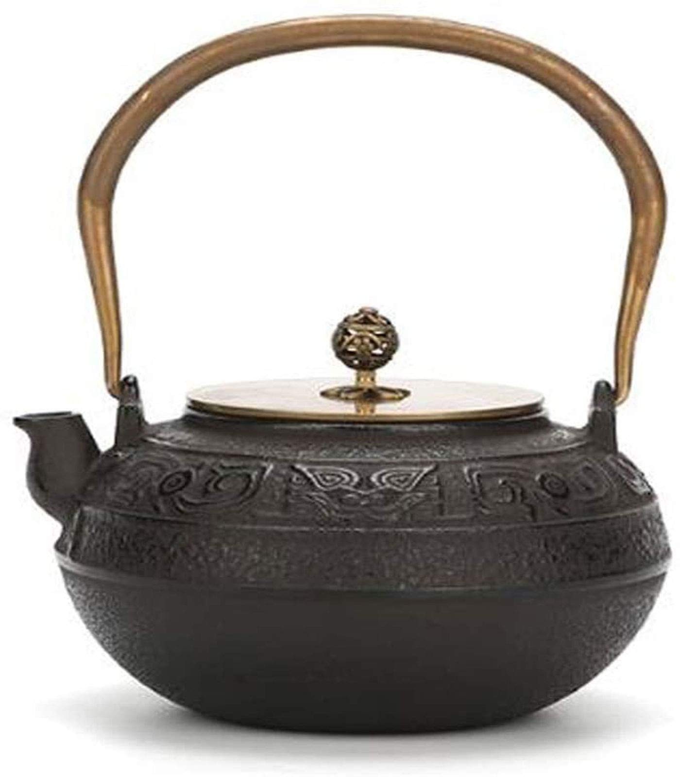 Tee-Kessel-Teekanne, Hitzebeständiger Schwarzer Tee-Infuser, Retro-Gusseisenkessel Mit Filter- Und Isoliergriff, Für Home Office-Party, 1.2l