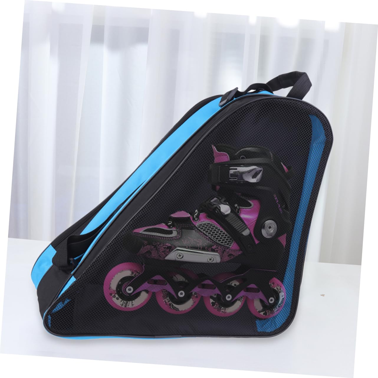 ibasenice Borsa per lo skate borse per pattini scarpe da pattini a rotelle pattinare pattini da ghiaccio borsa per scarpe da skate portarulli Panno Oxford Blue