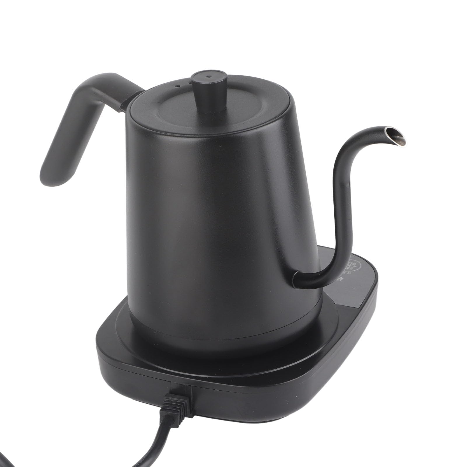 Bollitore elettrico a collo di cigno Bollitore da versare in acciaio inossidabile con controllo automatico della temperatura e isolamento per caffè e tè, ufficio e casa, nero