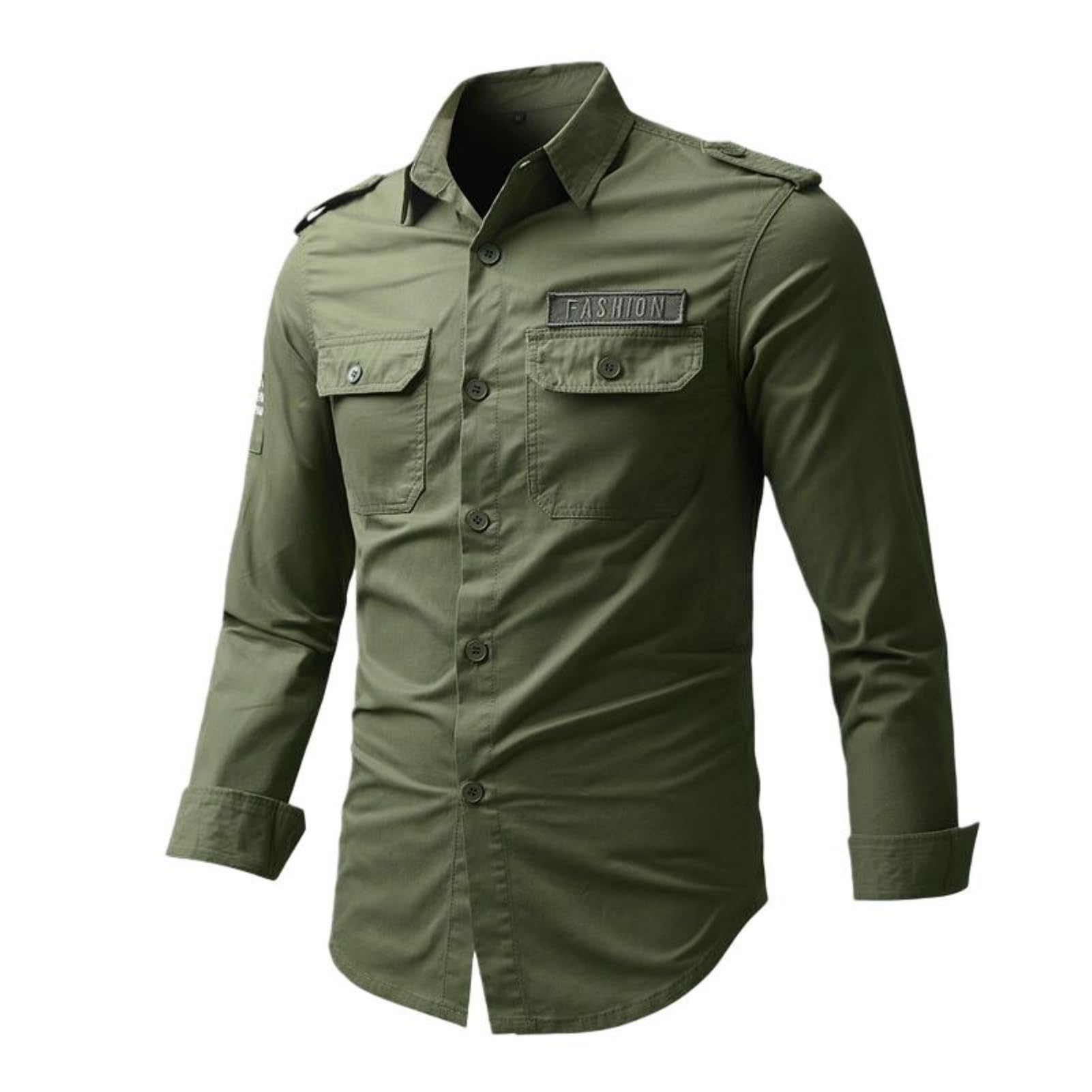 Chemise à manches longues en coton stretch confortable et robuste