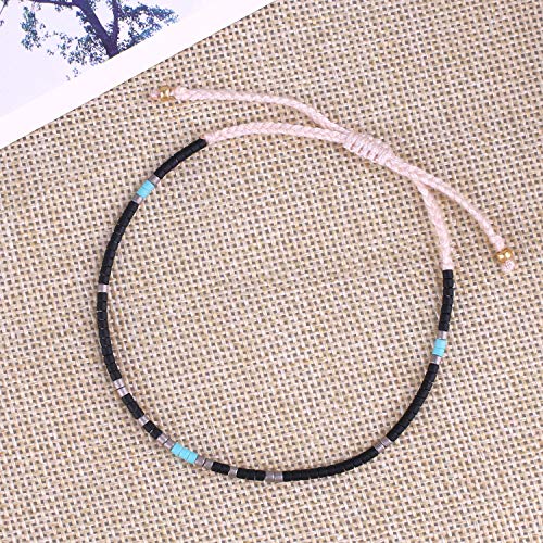 Image of KELITCH Boho Women Crystal Shell Beaded Friendship Bracelets Handmade Strand Bracelet Bangles Jewelry