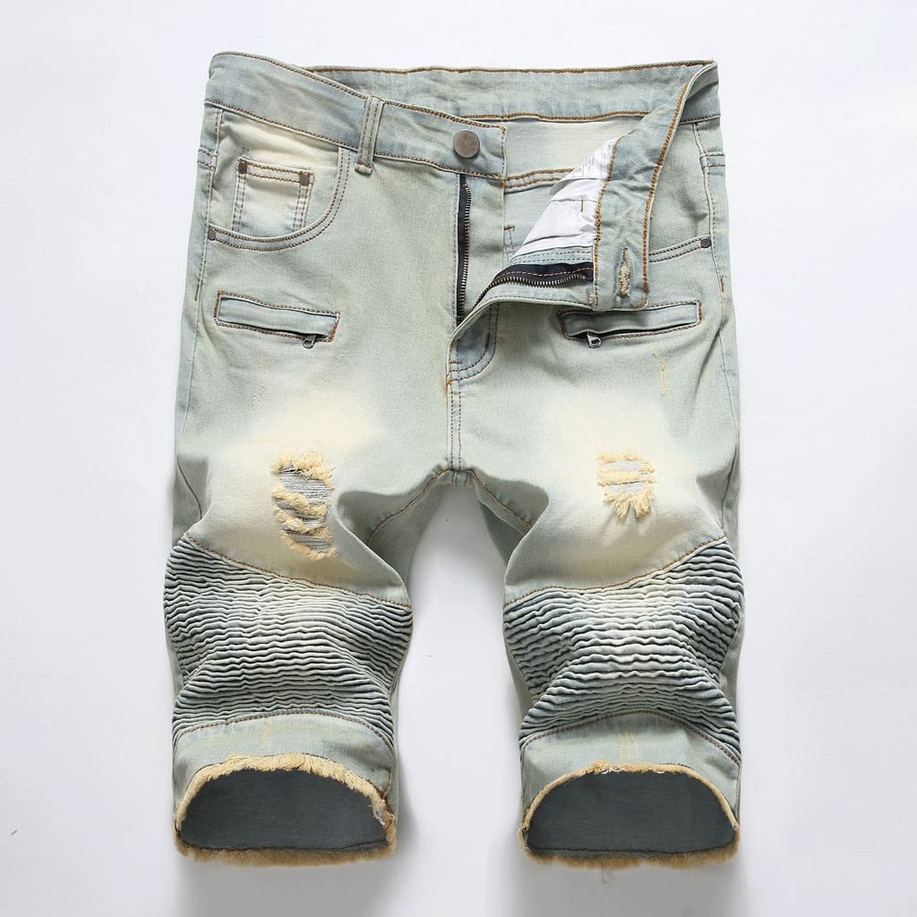 Shorts jeans pour hommes grande taille ample à mode de rue - 8