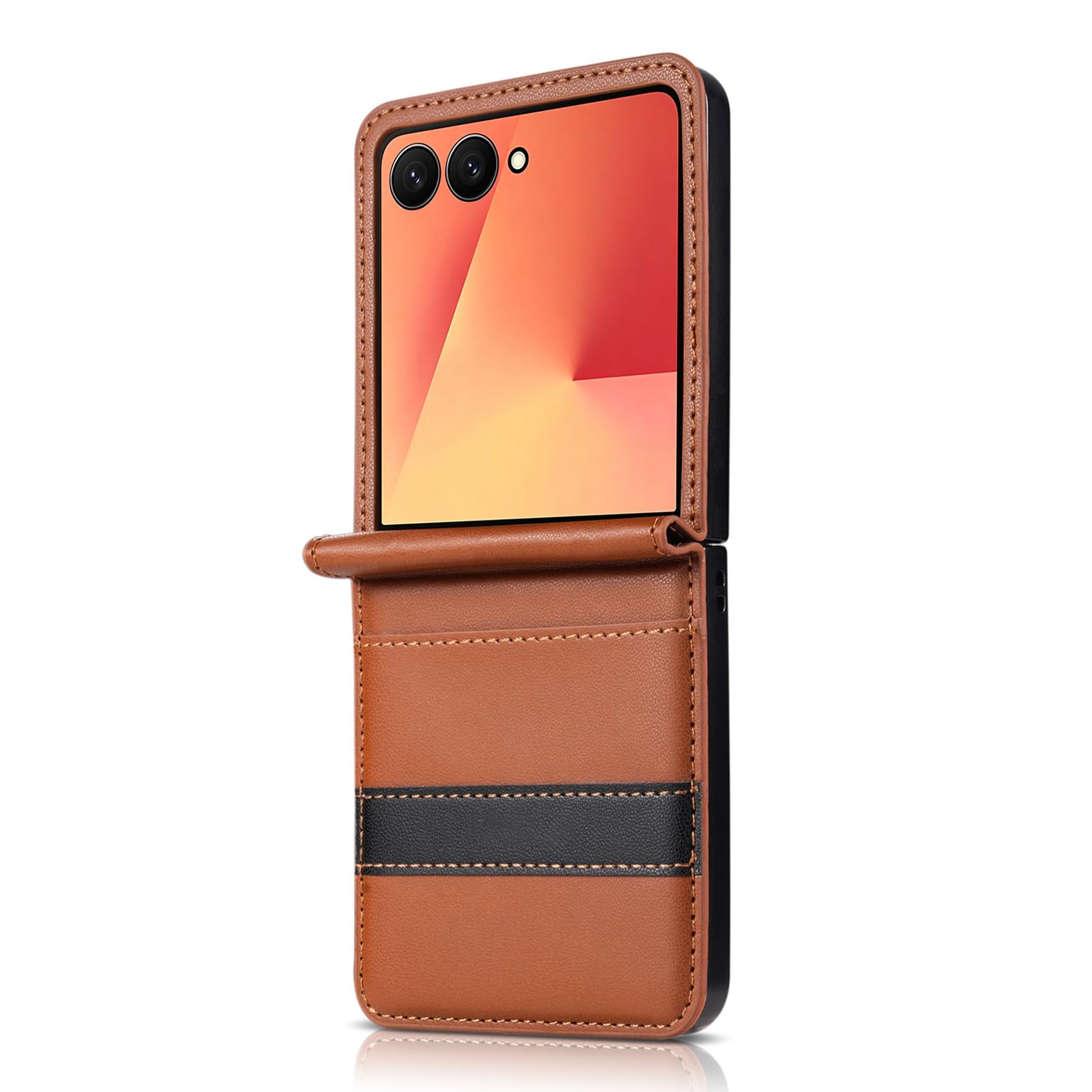 Sottile Cover Per Samsung Galaxy Z Flip 8, A Libro Portacarte In Pelle