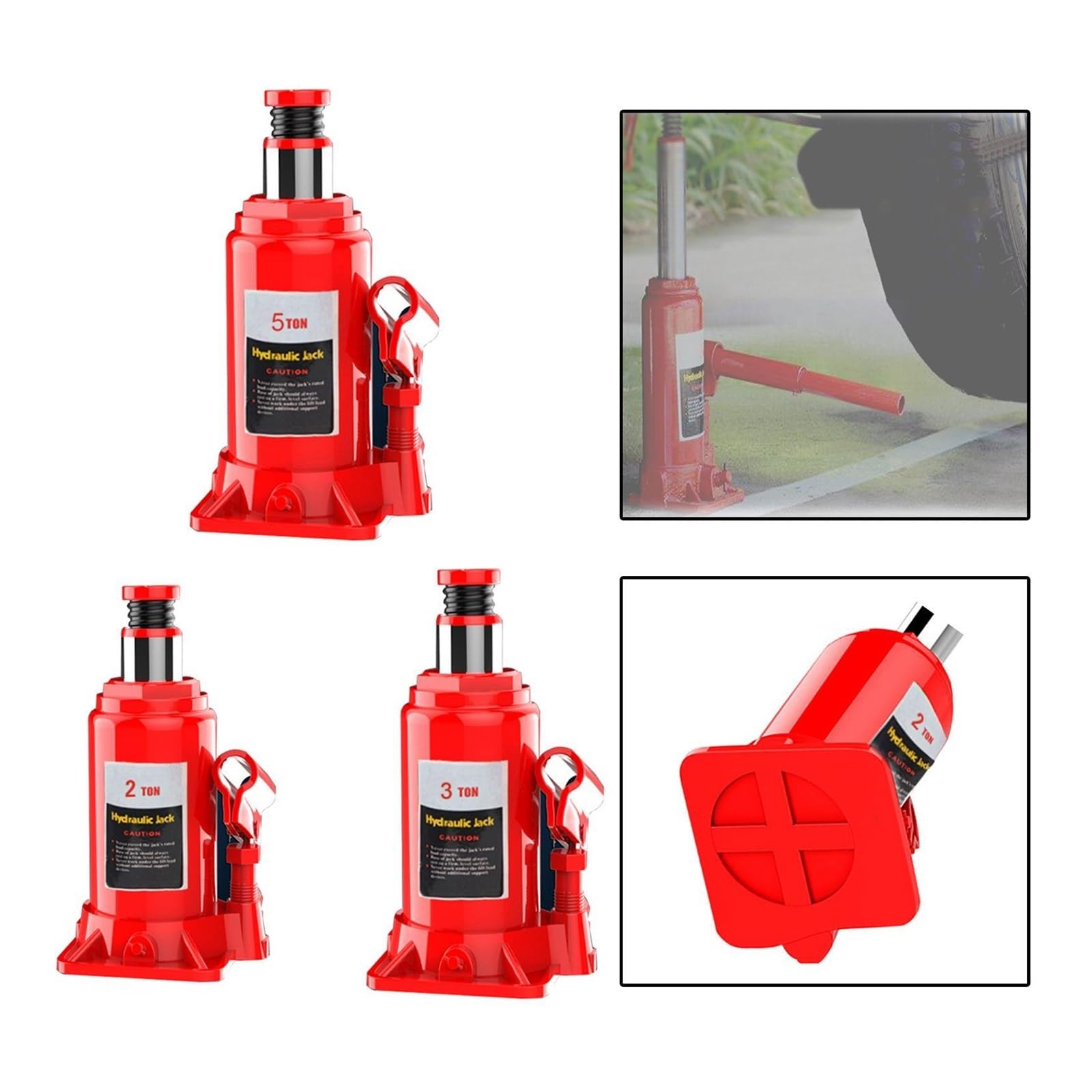 Gato automotriz portátil, Gato pequeño, Gato hidráulico de manivela for Botella de elevación, for Furgoneta, Barco, camión y Coche(2T)