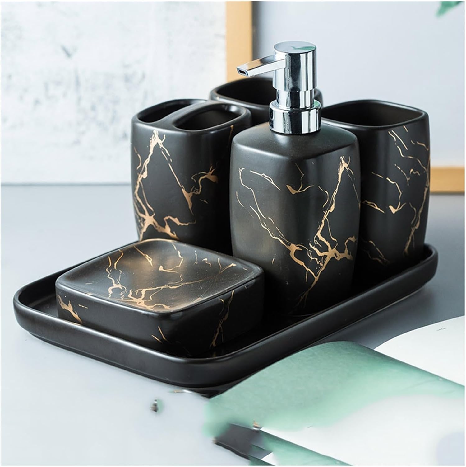 Ceramic Bathroom Toiletries Set Bathroom Supplies Bathroom Mouthwash Cup Toothbrush Cup Cover