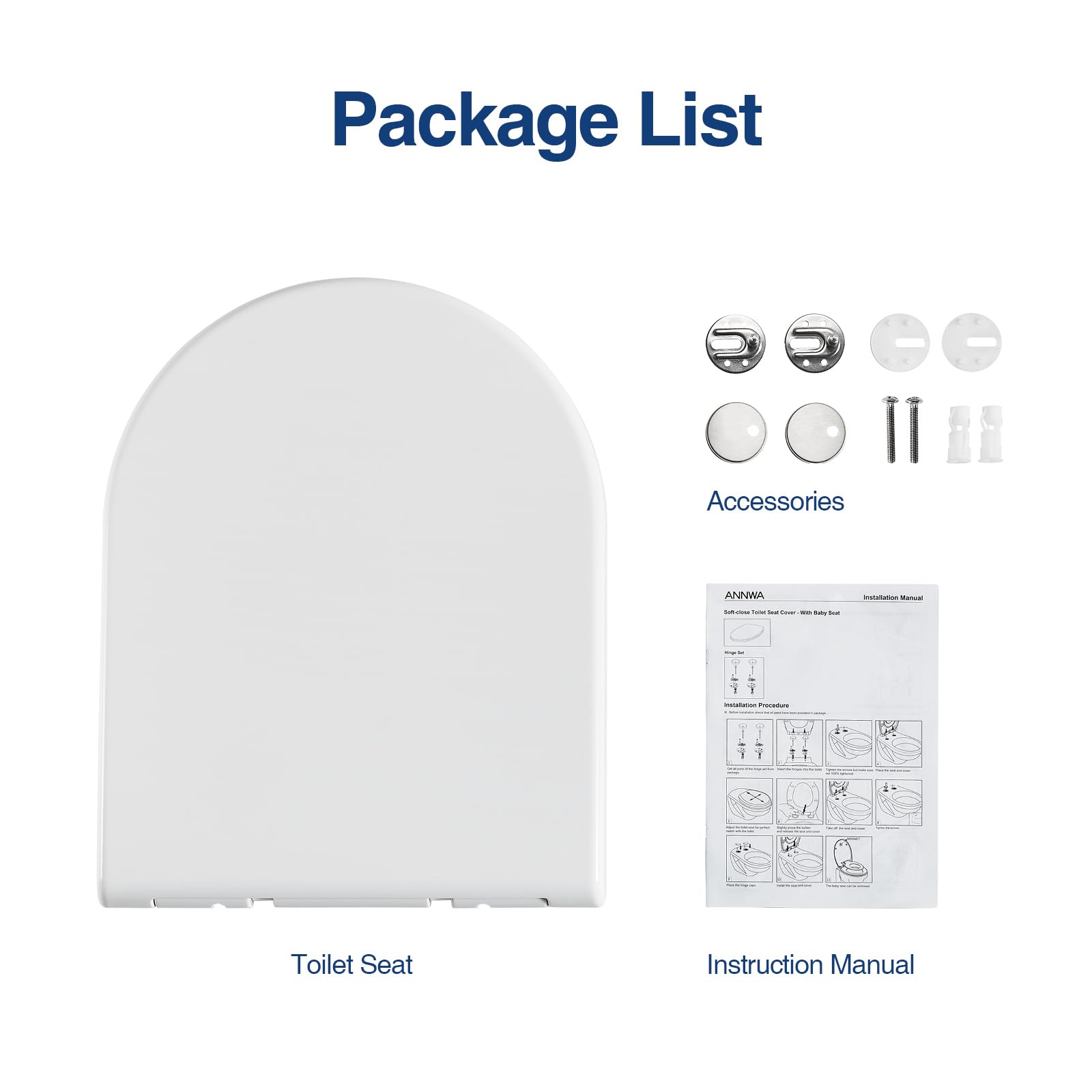 Toilettendeckel mit Kindersitz, WC Sitz mit Absenkautomatikfür Familie,Klodeckel Klobrille,Montage Klodeckel aus Duroplast,toilettensitz mit kindersitz integriert,D-Form(PG308)