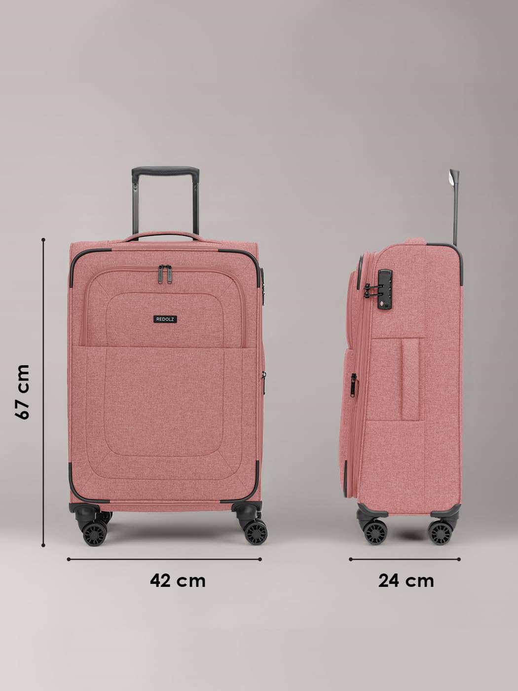 REDOLZ Essentials 12 artykułów podstawowych, rose, M (67 cm) 4-Rad erweiterbar, Klasyczny