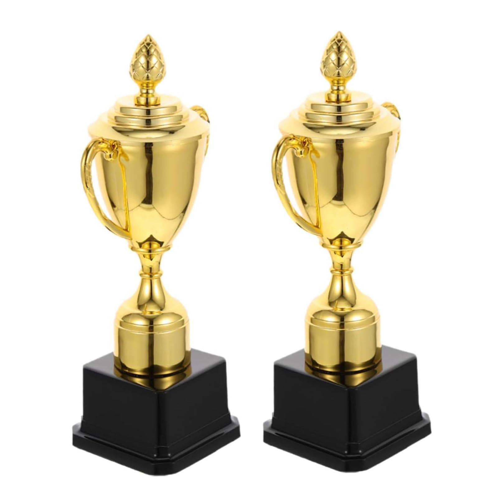 esmen 2 Stück Metall-Trophäen, goldene Mini-Trophäen, Fußball-Trophäen, Gewinner-Trophäen-Pokal für Verschiedene Wettbewerbe, Auszeichnungen, Partys usw
