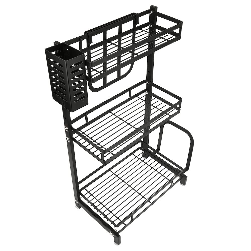 HUOLE Organizador de Gabinete, Organizador Bajo Fregadero Deslizable 2 Niveles, Estante Organizador Cocina, Organizador Debajo del Fregadero extraíble-34 * 21 * 61cm (tres capas)
