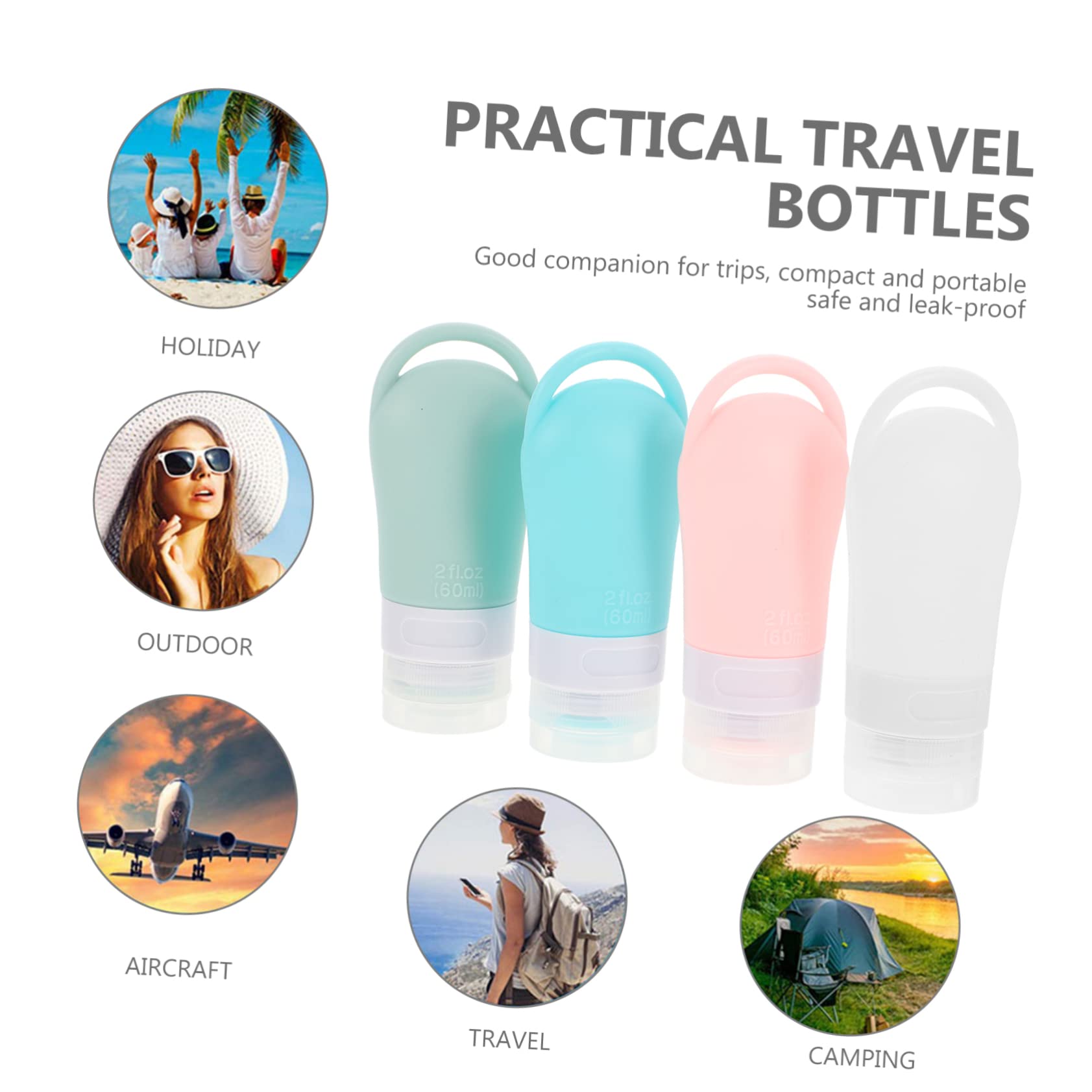 minkissy 12piezas Botellas De Silicona Rellenables Para Viaje Contenedores Portátiles De Perfectos Para Lociones y Cosméticos Diseño y Práctico Para Ahorro De Espacio