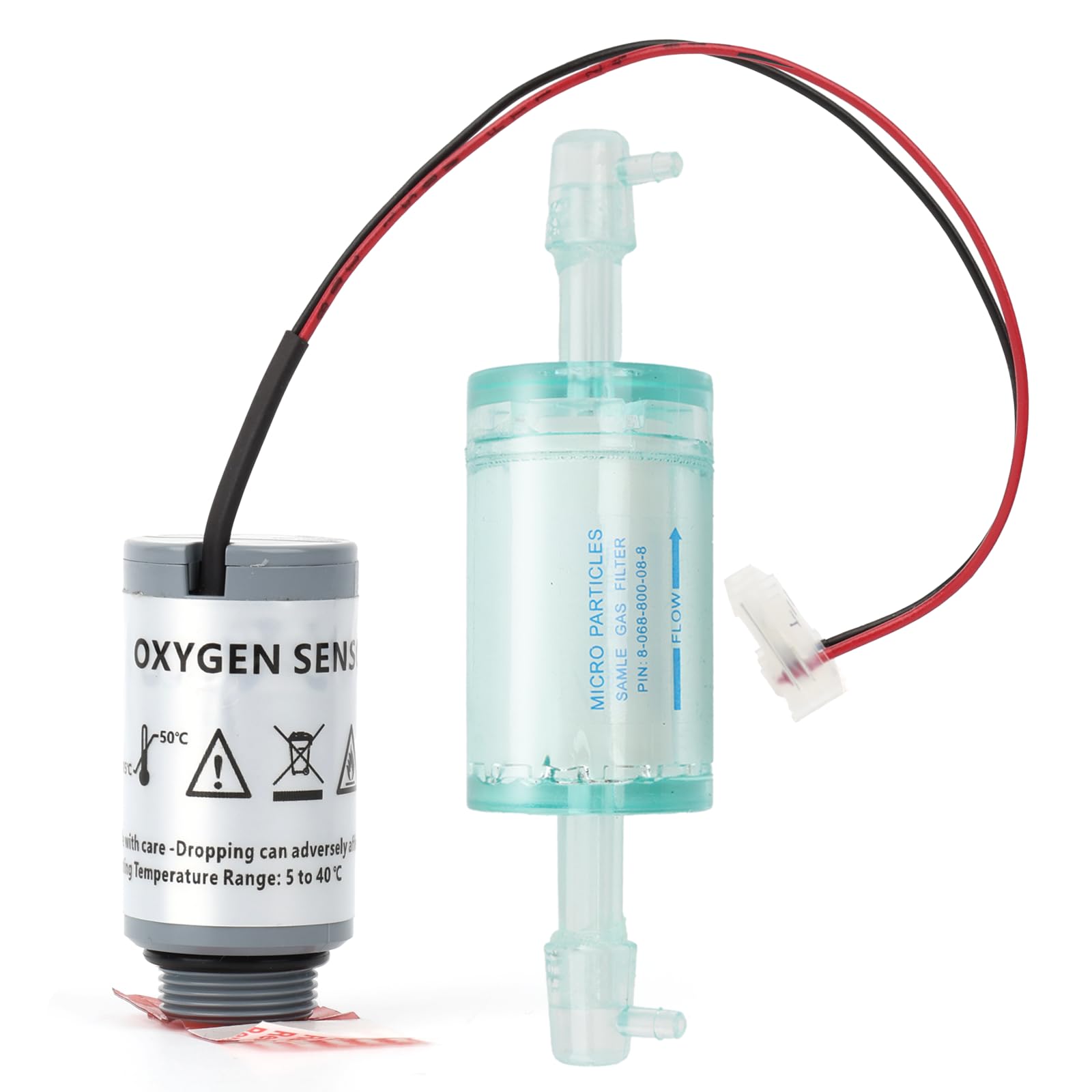 Runaark 16916 Oxygen Sensor with 16913 Filter Bundle - Replacement Sensor Kit for R-1234yf Machines | White IPC Terminals Connection | Plug-and-Play