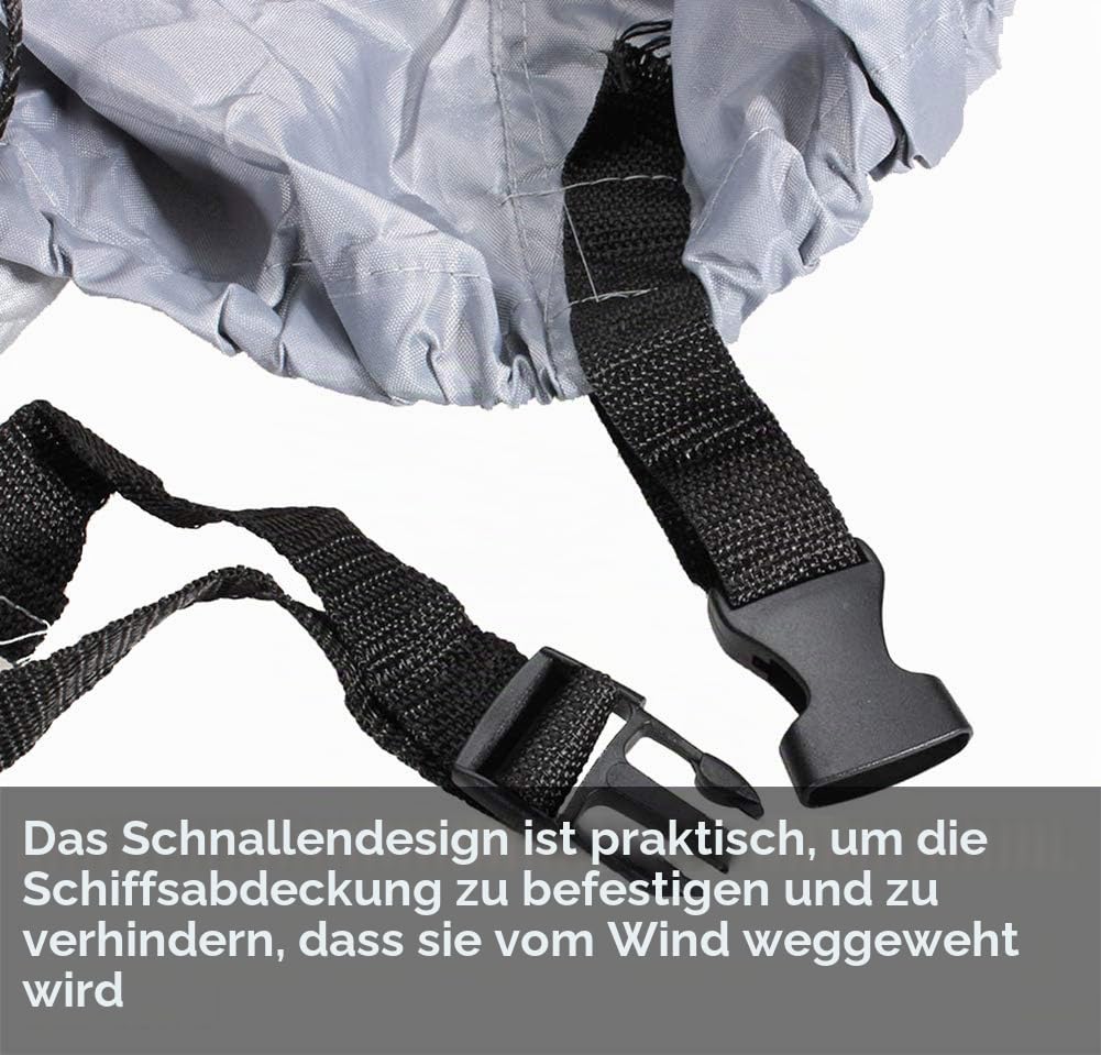 Jumbo Boot Persenning 600D Polyester Premium BootsPersenning wasserdichte Anti-UV Bootsabdeckplane für Hard Top T-Top Cruiser Pilot Boot,Grau,17ft to 19ft