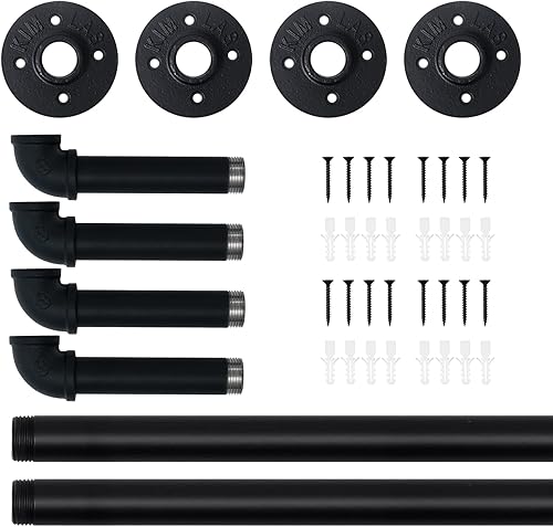 Miniatura 7 de HouseAid Toallero de tubo industrial, soporte de almacenamiento de toallas de baño de granja, organización de toallas de estilo vintage, montado en