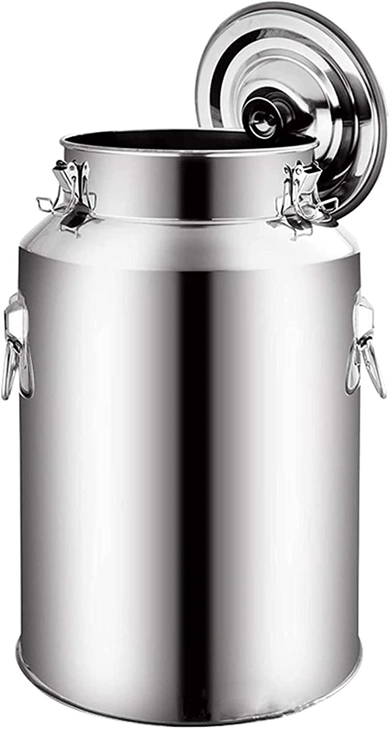 SaryEdge 201 Stainless Steel Milk Cans Pail Dairy Pot Milk Transport Barrels Tote Jug Milk Bottle Oil Bucket Tea Canister with Silicone Seal,64L,64L