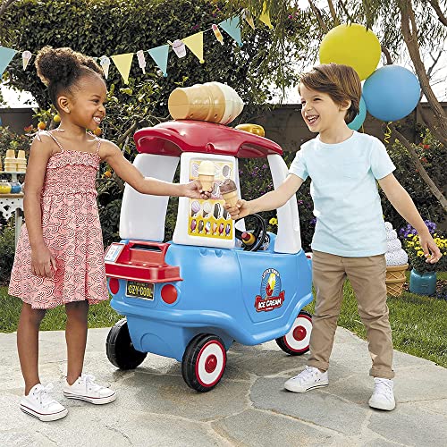 Little Tikes Cozy Ice Cream Truck, Coupe Ride On Car, Kid and Parent Powered, Truck Music, Including Accessories- Gift for Kids, Toy Girls Boys Ages 1.5 to 5 Years Old - image 3