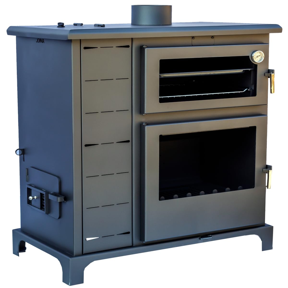 Stufa Policombustibile ECO VALLE con Forno – Funziona con Pellet, Nocciolino, Gusci di Mandorla, Legna – Ecodesign 2022 – Senza Elettricità