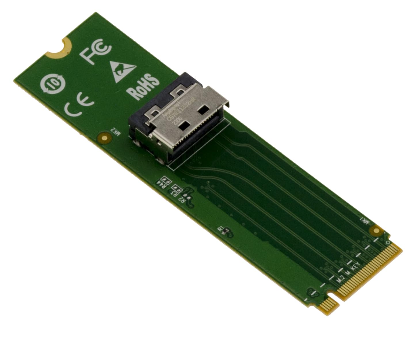 KALEA-INFORMATIQUE Gen 5.0 Adapter for M2 Port NVMe M Key to MCIO x4 PCIe 5.0 Compatible 2230 2242 2260 2280