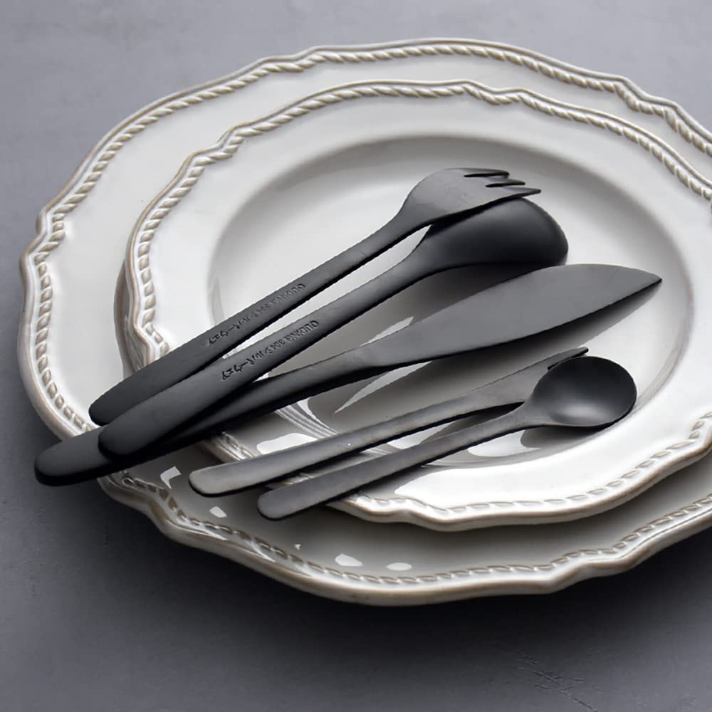 Besteck-Set, ESSONIO Edelstahl 60-teiliges Besteck-Set für 12 Personen, Besteck-Besteck-Set mit Messer-Gabel-Löffel, Elegantes Geschirr für den Täglichen Gebrauch/Weihnachten, Schwarz