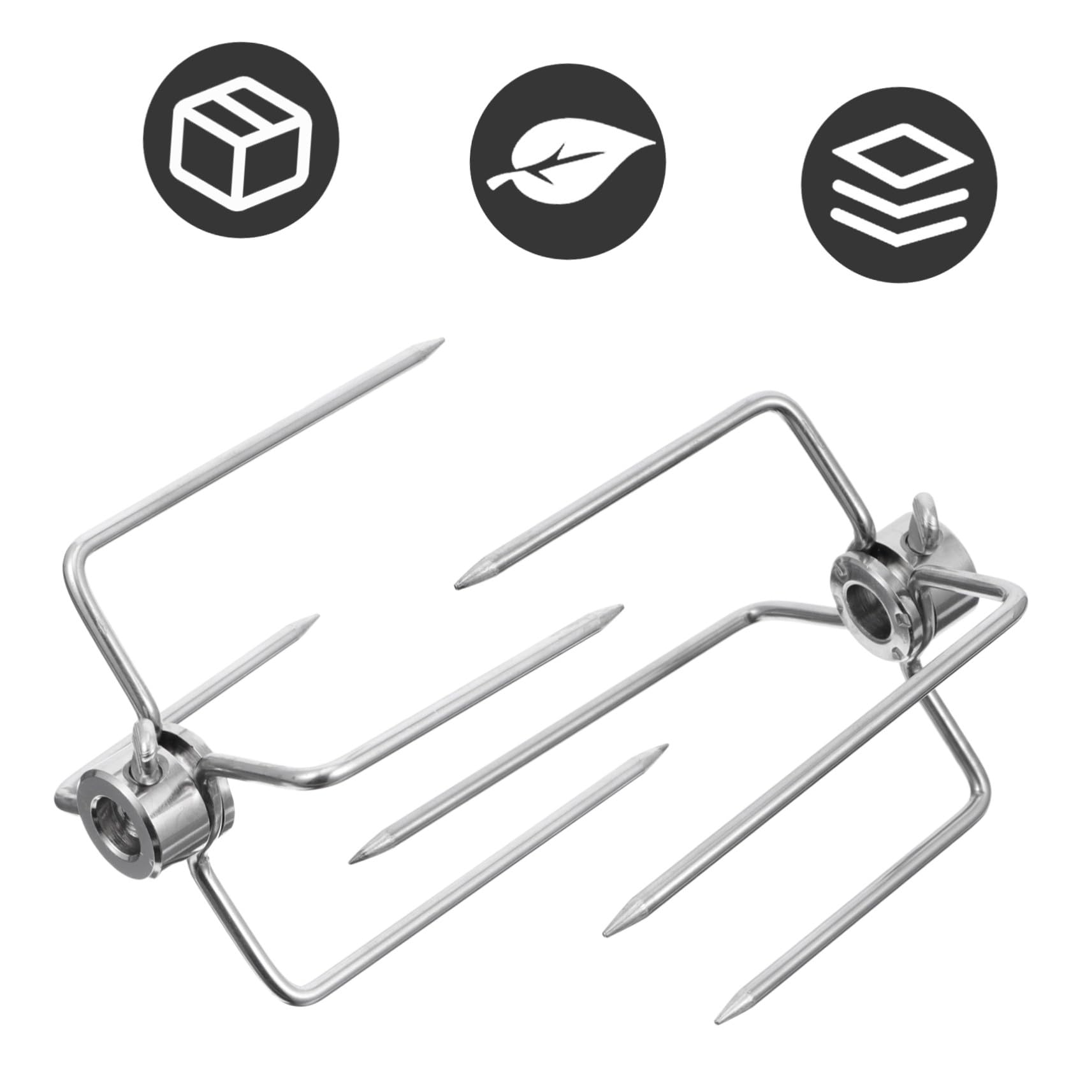 Didiseaon 2 piezas Tenedores para Barbacoa de Acero Inoxidable Tenedores para Asar Carne Resistentes y Duraderos Accesorios para Parrilla Rotativa Aptos para Plancha y Parrilla de Pescado