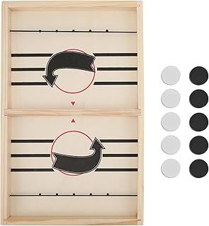 Jogo Sling Puck Médio Rápido, Jogo de Hóquei de Madeira Sling Puck, Jogos de Tabuleiro Vencedor Brinquedos para Adultos Pai-Filho Interativo Jogo de Mesa de Tabuleiro de Brinquedo de Xadrez.