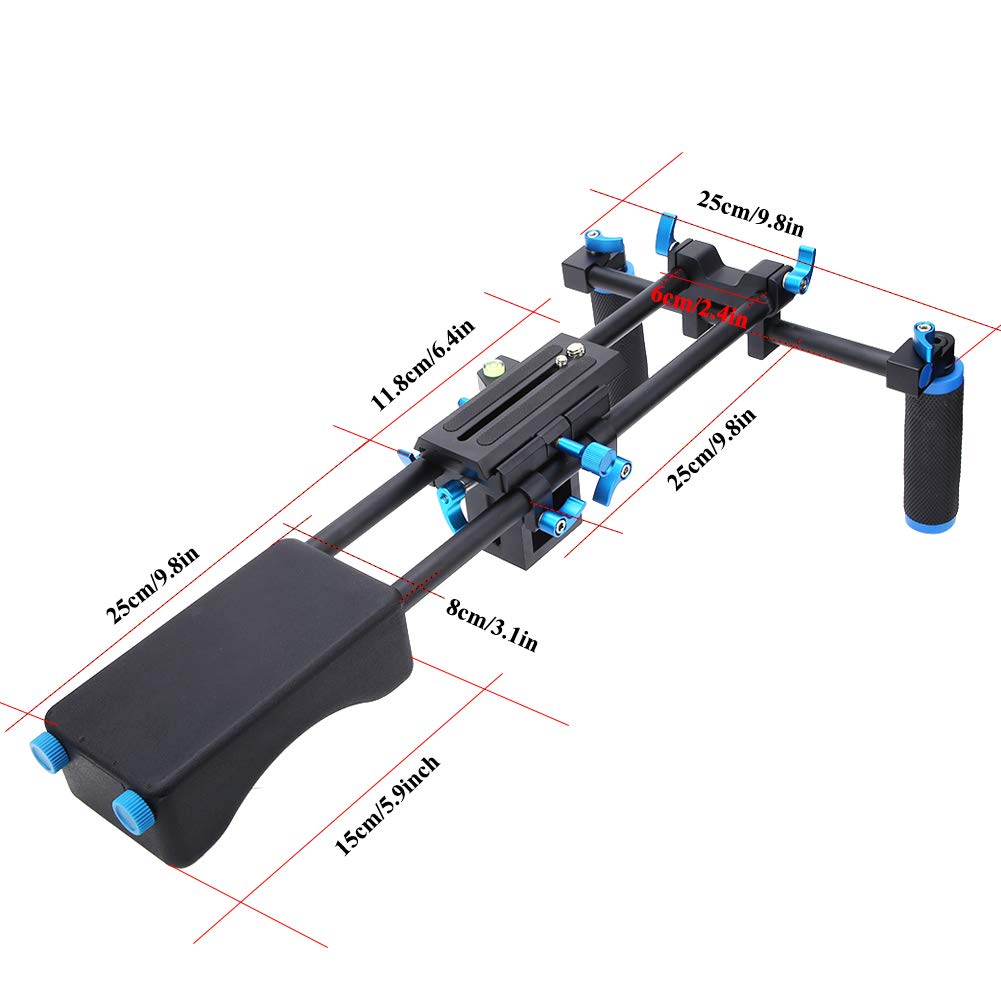 Stabilizzatore della spalla della fotocamera, stabilizzatore della fotocamera con cuscinetto in spugna Posizione regolabile Ripresa accurata Asta di collegamento robusta per fotocamera DSLR