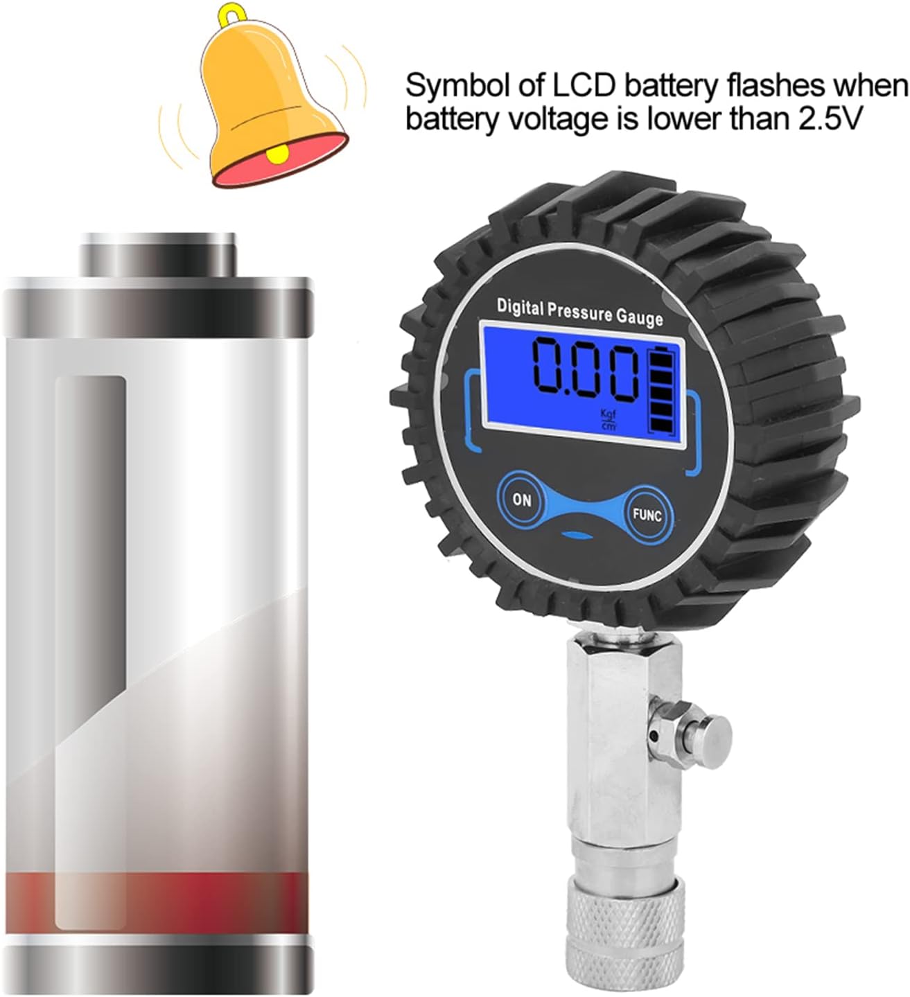 3 300 PSI Digital Cylinder Pressure Gauge, Engine Compression Tester Kit, LCD Display with 4 Switchable Units, Includes 4 Adapters for Car Motorcycle Truck Petrol Engines,