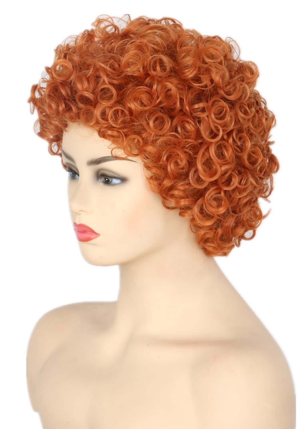 Topcosplay Unisex Reddish Brown Short Curly Afro Wig Halloween Costume Cosplay Party Wigs