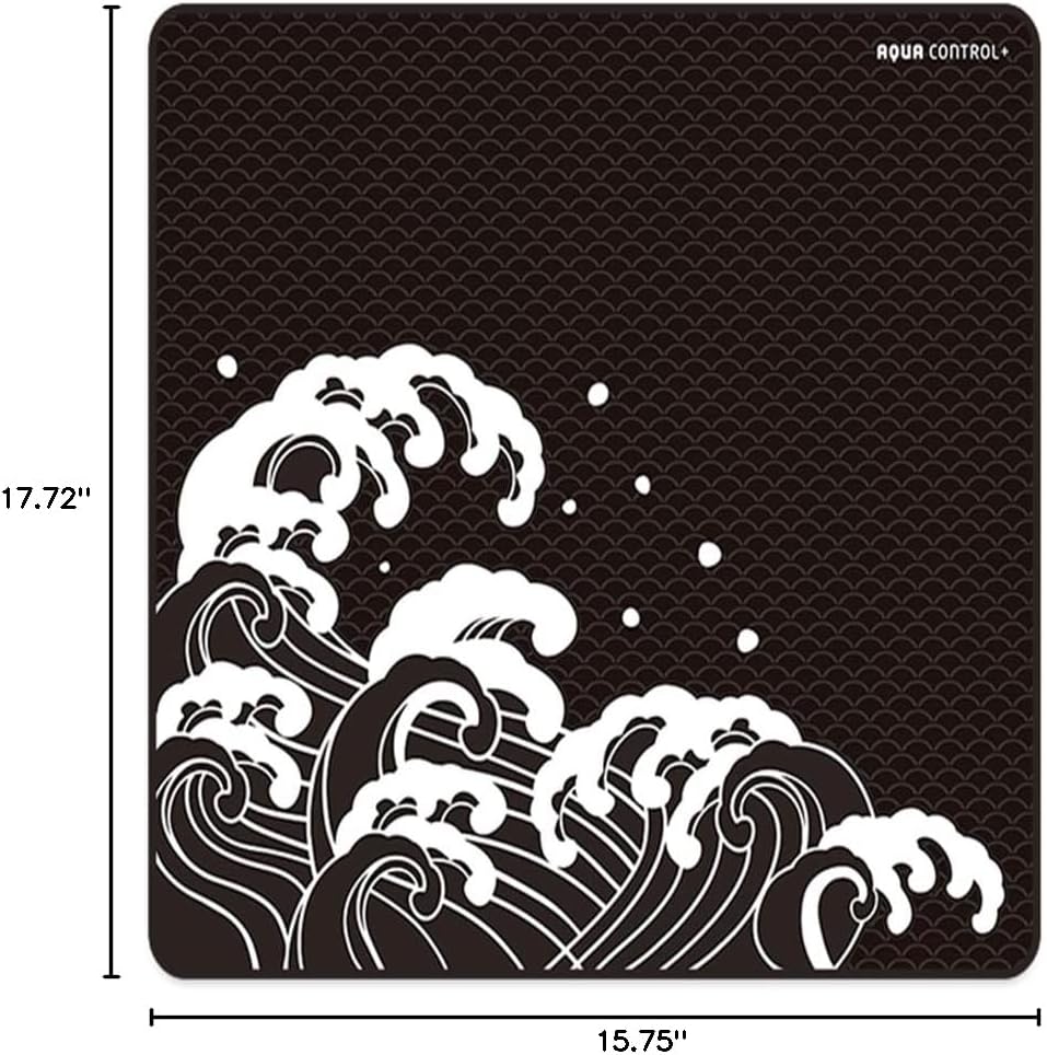Diagram showing the dimensions of the X-Raypad Aqua Control Plus mouse pad as 17.72 inches by 15.75 inches, corresponding to the 450x400mm size.
