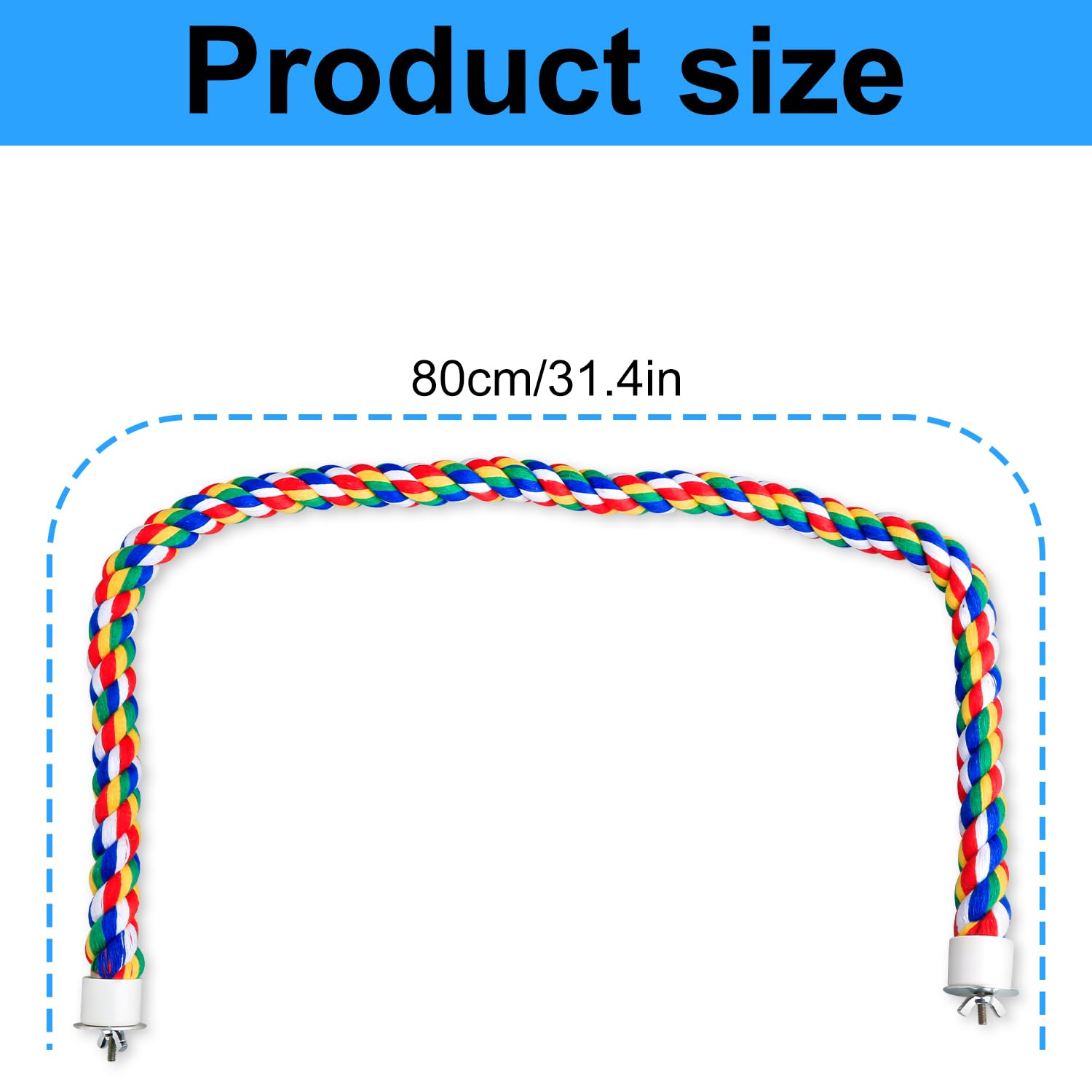 Luckious Premium 80cm Bendable Bird Perch Rope for Parrot,Parakeet,Cockatiel,and Budgie - Image 2