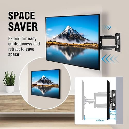 Miniatura 2 de Soporte de pared para TV de movimiento completo para televisores de 32 a 55 pulgadas de hasta 70 libras, soporte de pared para TV con brazos
